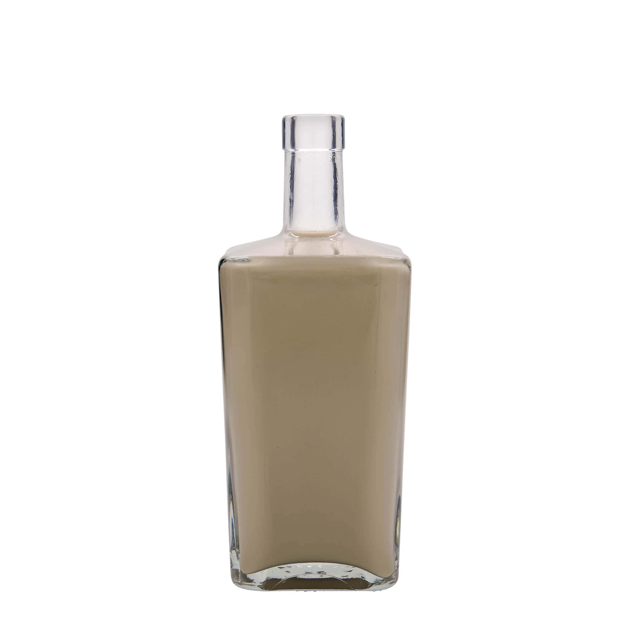 Botella de vidrio de 700 ml 'Noel', cuadrada, boca: corcho