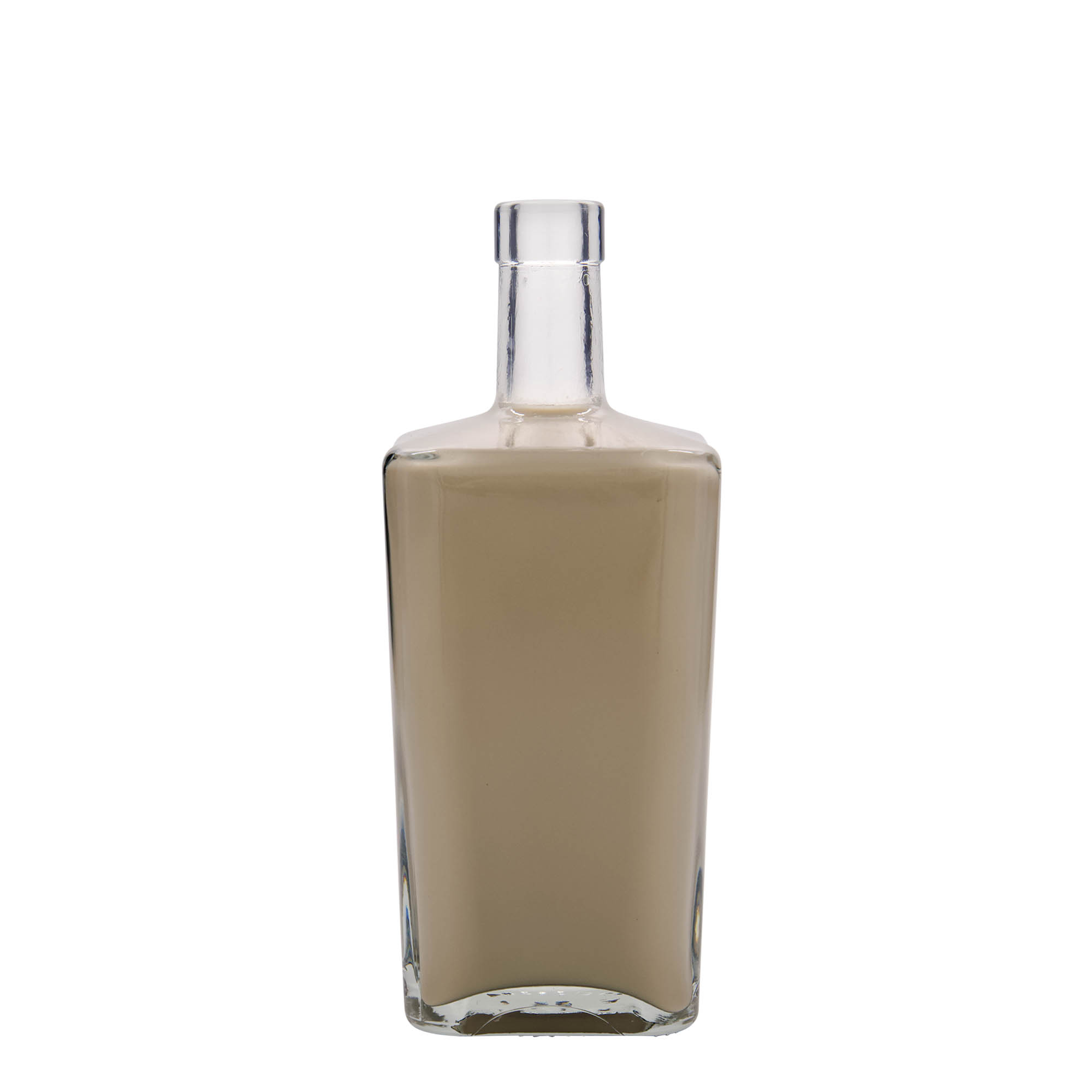 Botella de vidrio de 700 ml 'Noel', cuadrada, boca: corcho