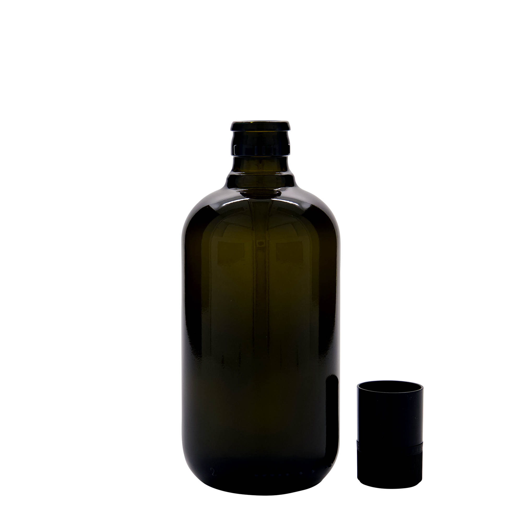 Botella de vinagre/aceite 'Biolio' de 500 ml, vidrio verde antiguo, boca: DOP