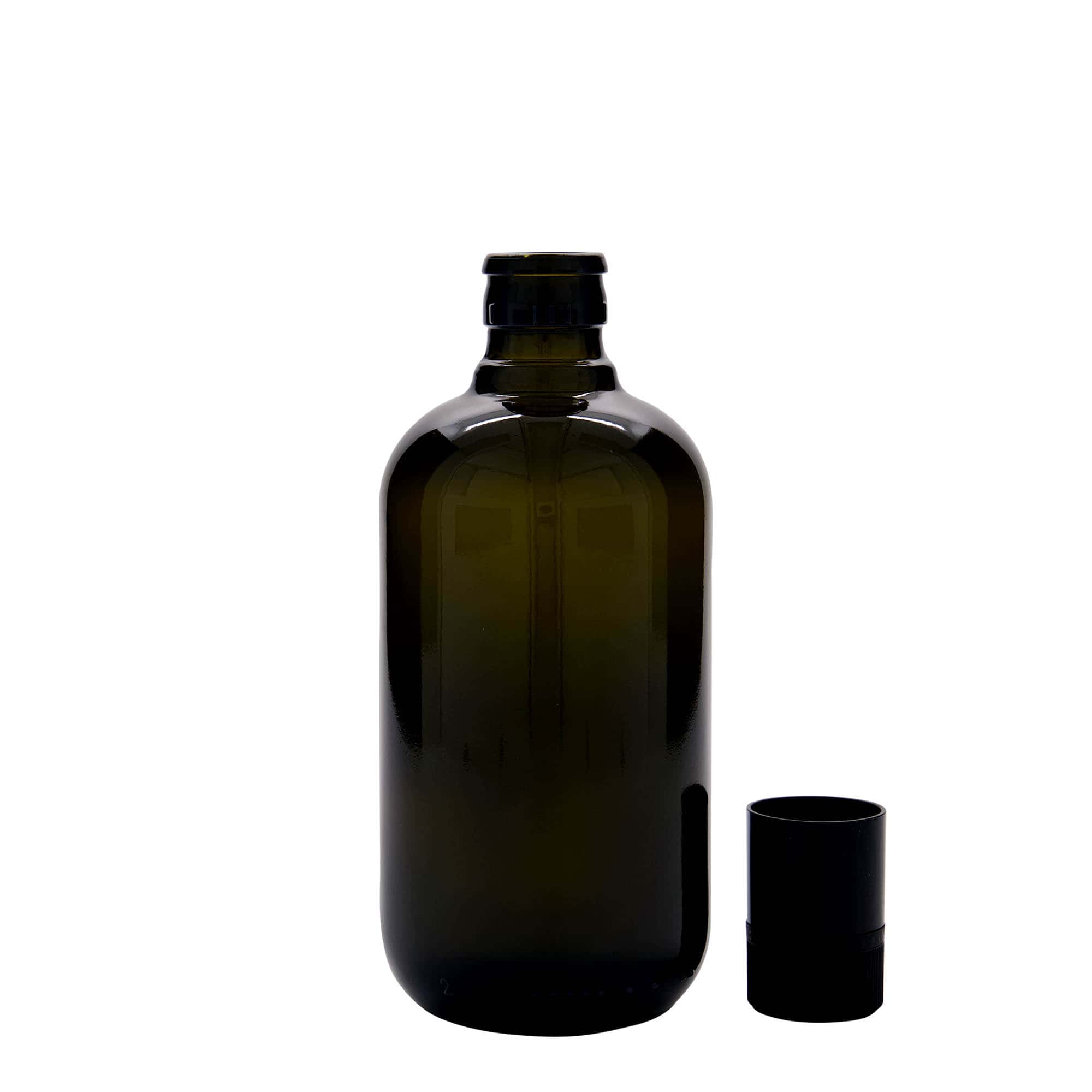 Botella de vinagre/aceite 'Biolio' de 500 ml, vidrio verde antiguo, boca: DOP