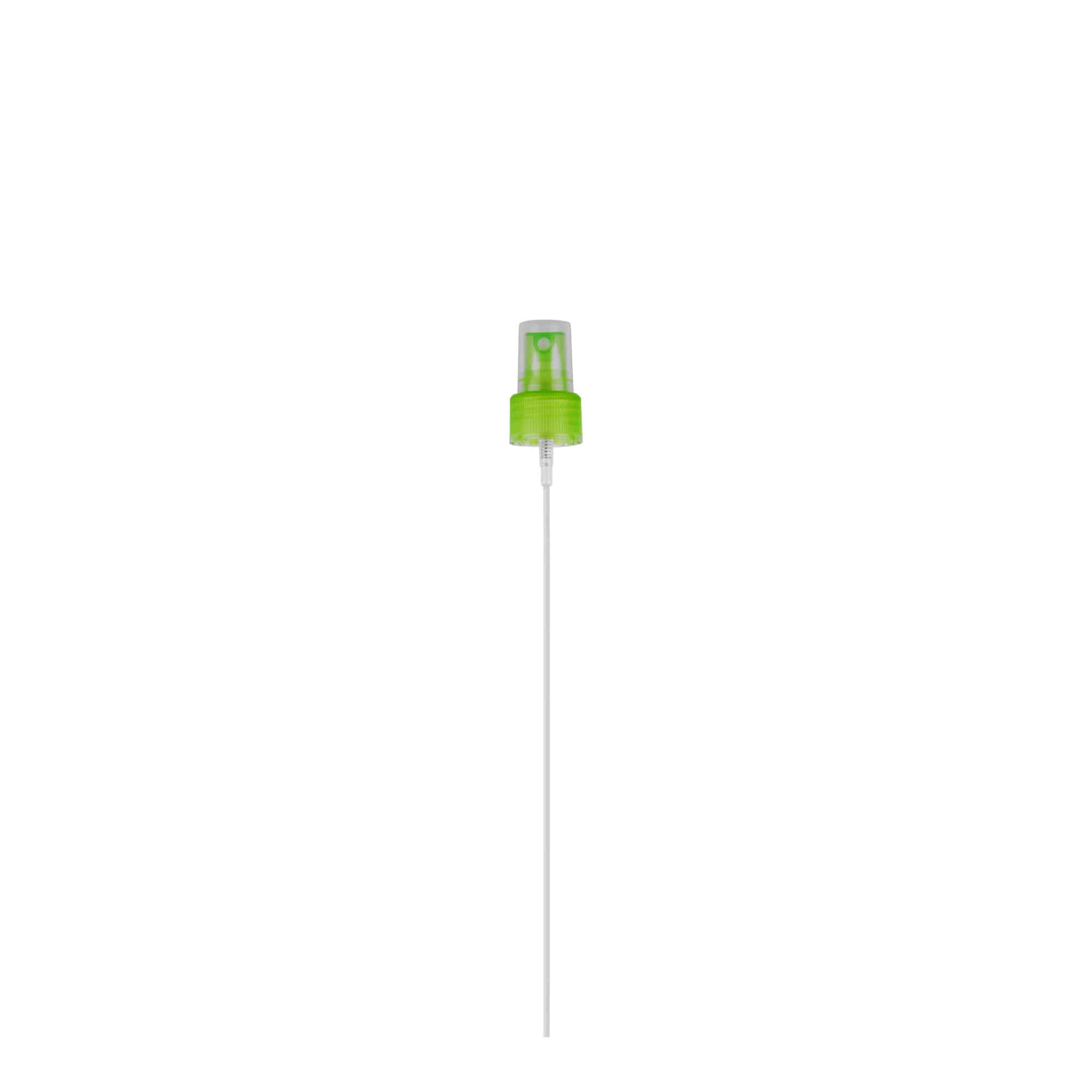 Tapón de rosca con pulverizador de spray, plástico PP, verde, para boca: 24/410