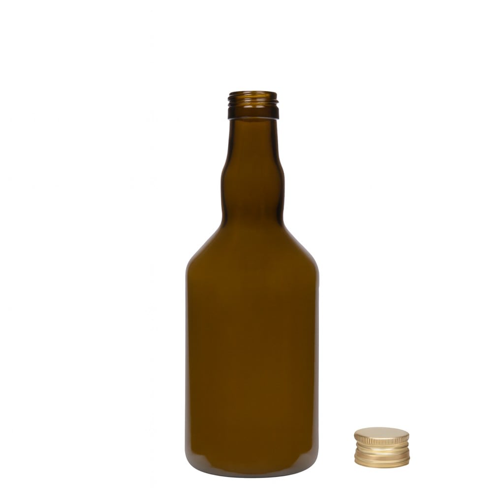 Botella de vidrio de 500 ml 'Olona', verde antiguo, boca: PP 31,5