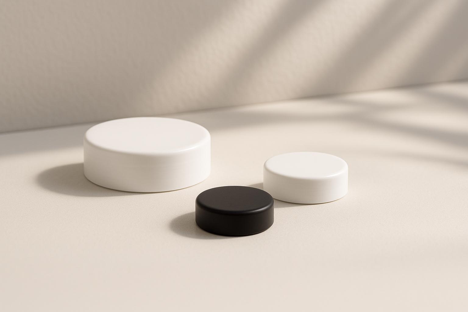 Tapa de rosca para 50 ml 'Antonella', plástico PP, negro