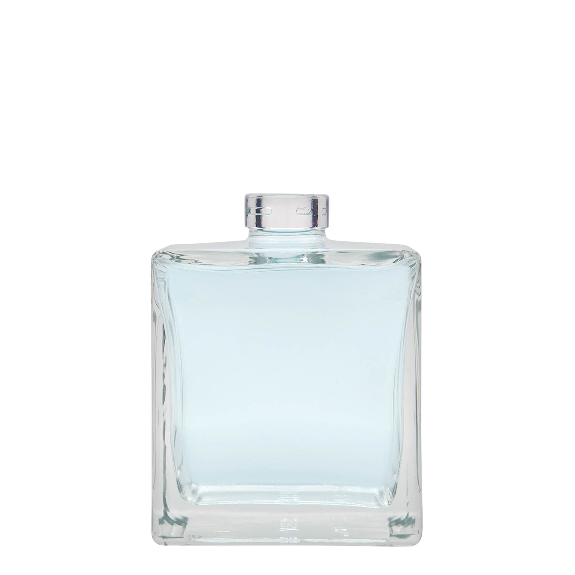 Botella de vidrio de 500 ml 'Cube', cuadrada, boca: corcho