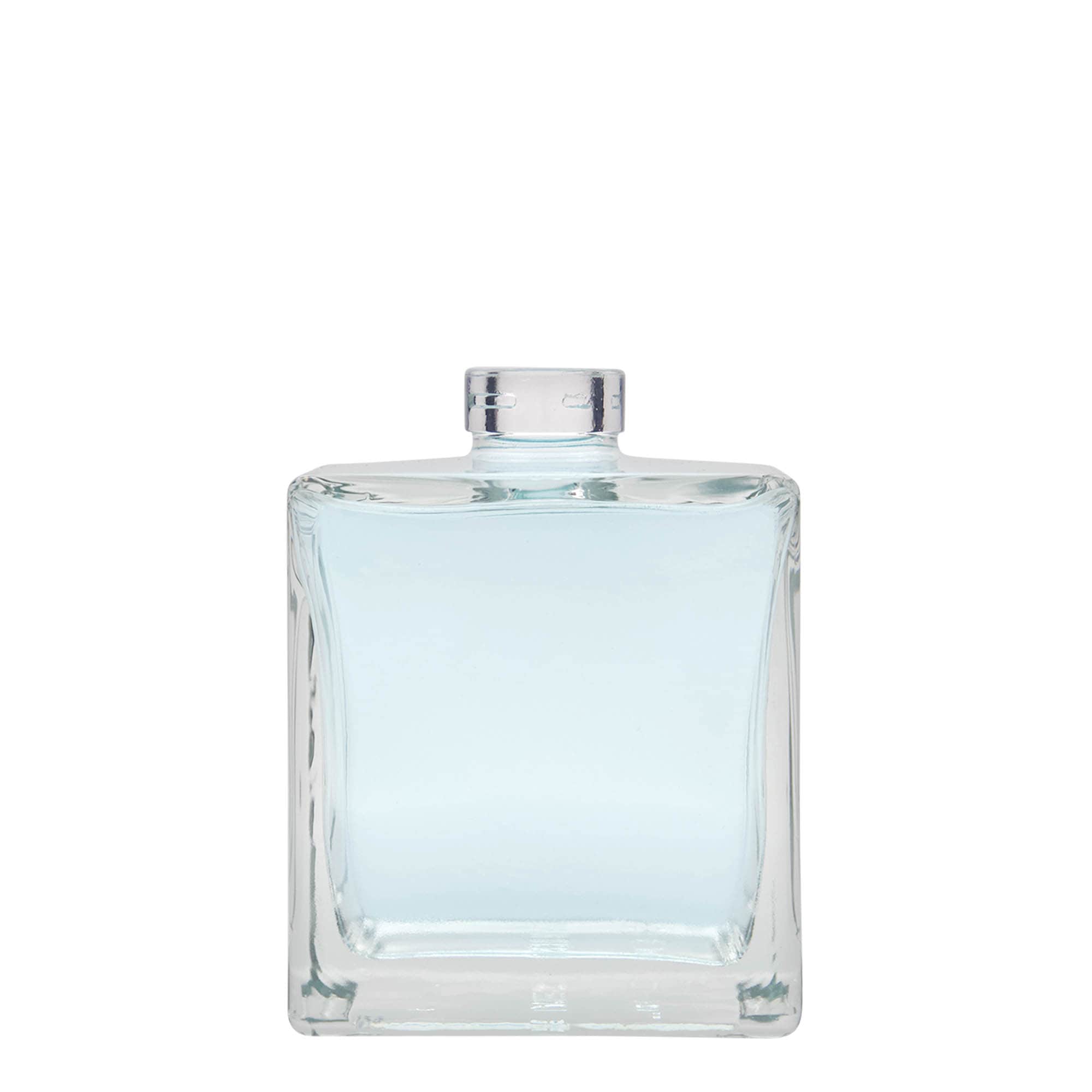 Botella de vidrio de 500 ml 'Cube', cuadrada, boca: corcho