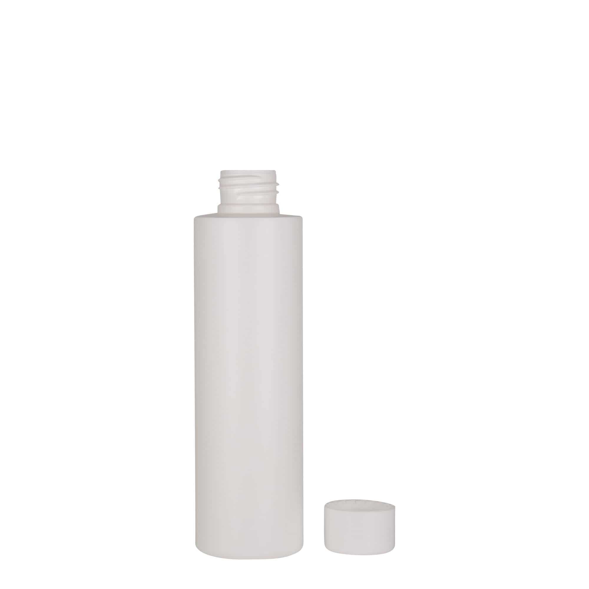 Botella de plástico 'Pipe' de 150 ml, HDPE, blanco, boca: 24/410