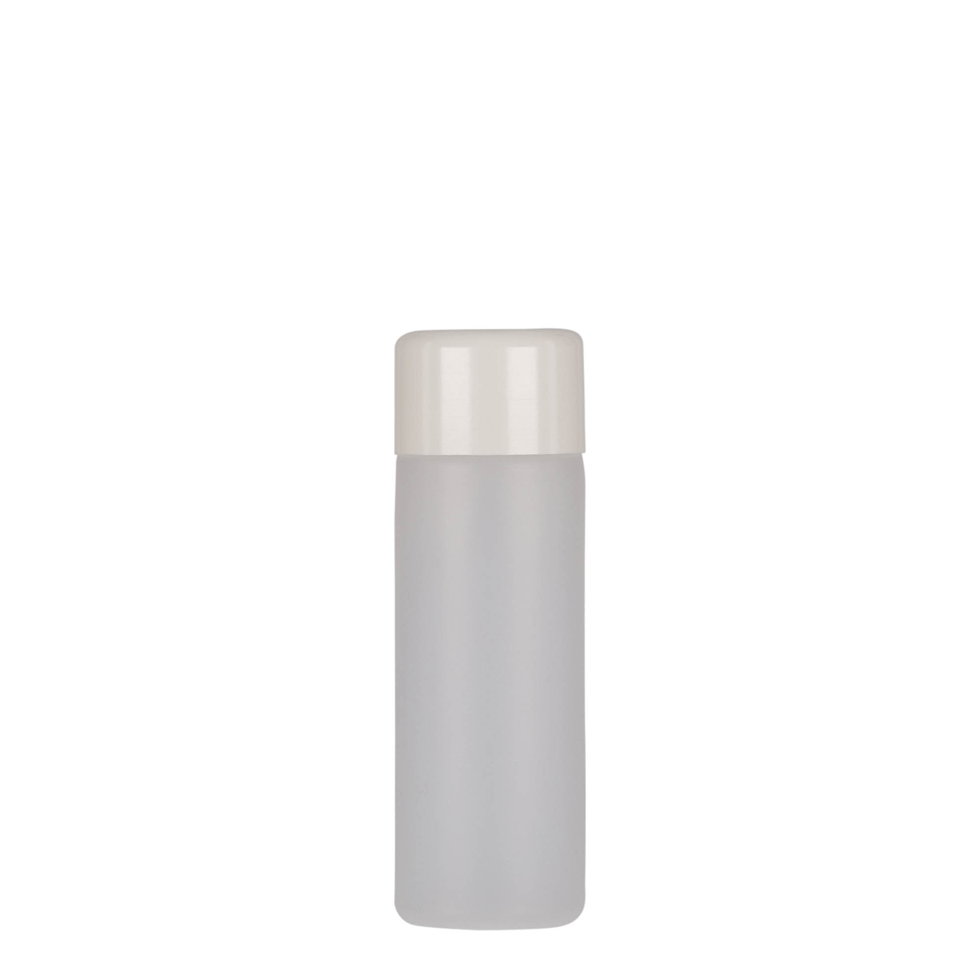 Botella redonda de 50 ml, plástico PE, natural, boca: cierre de rosca Botella redonda de 50 ml, plástico PE, natural, boca: cierre de rosca