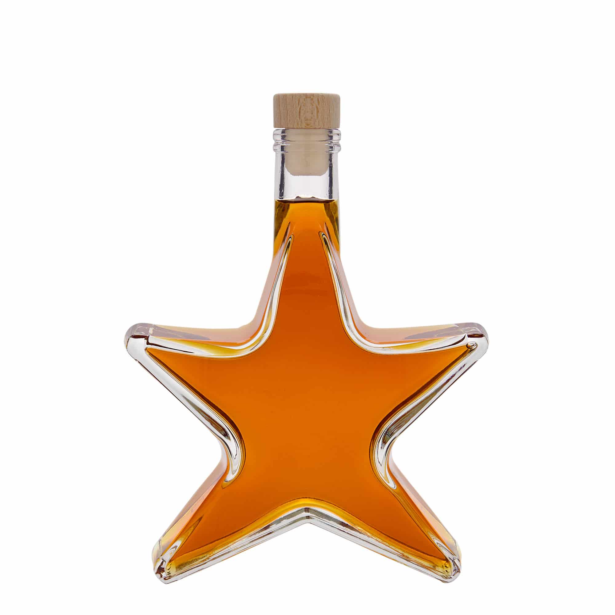 Botella de vidrio 'Estrella' de 350 ml, boca: corcho