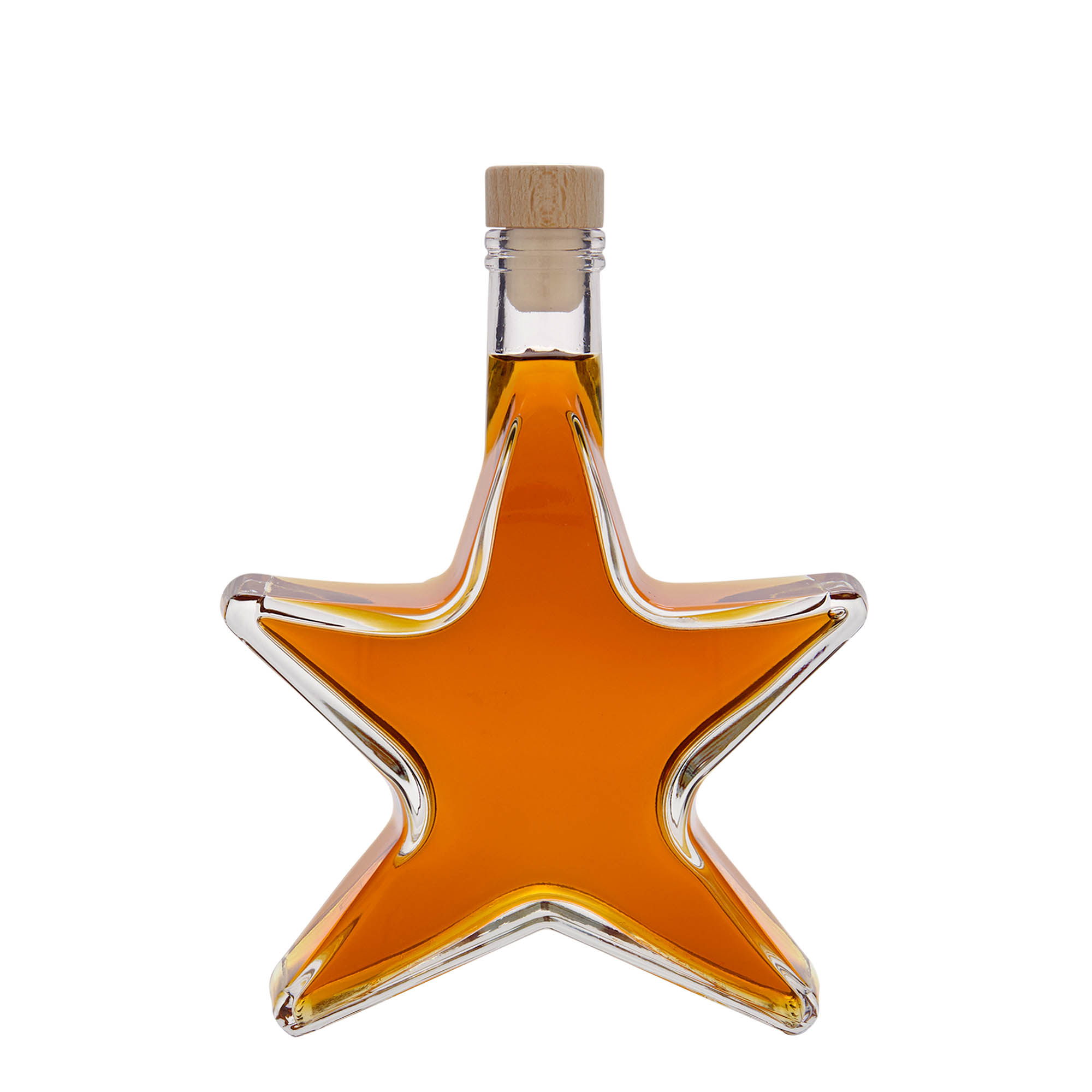Botella de vidrio de 350 ml 'Estrella', boca: corcho