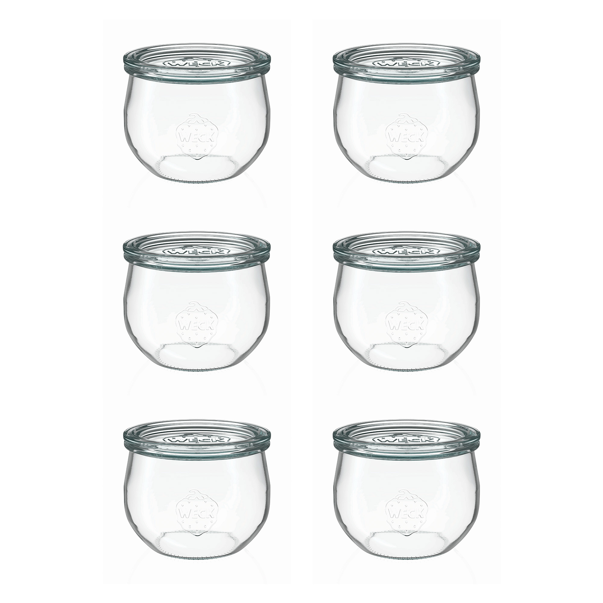 6x 580 ml vaso tipo tulipán WECK con tapa de vidrio RR 100