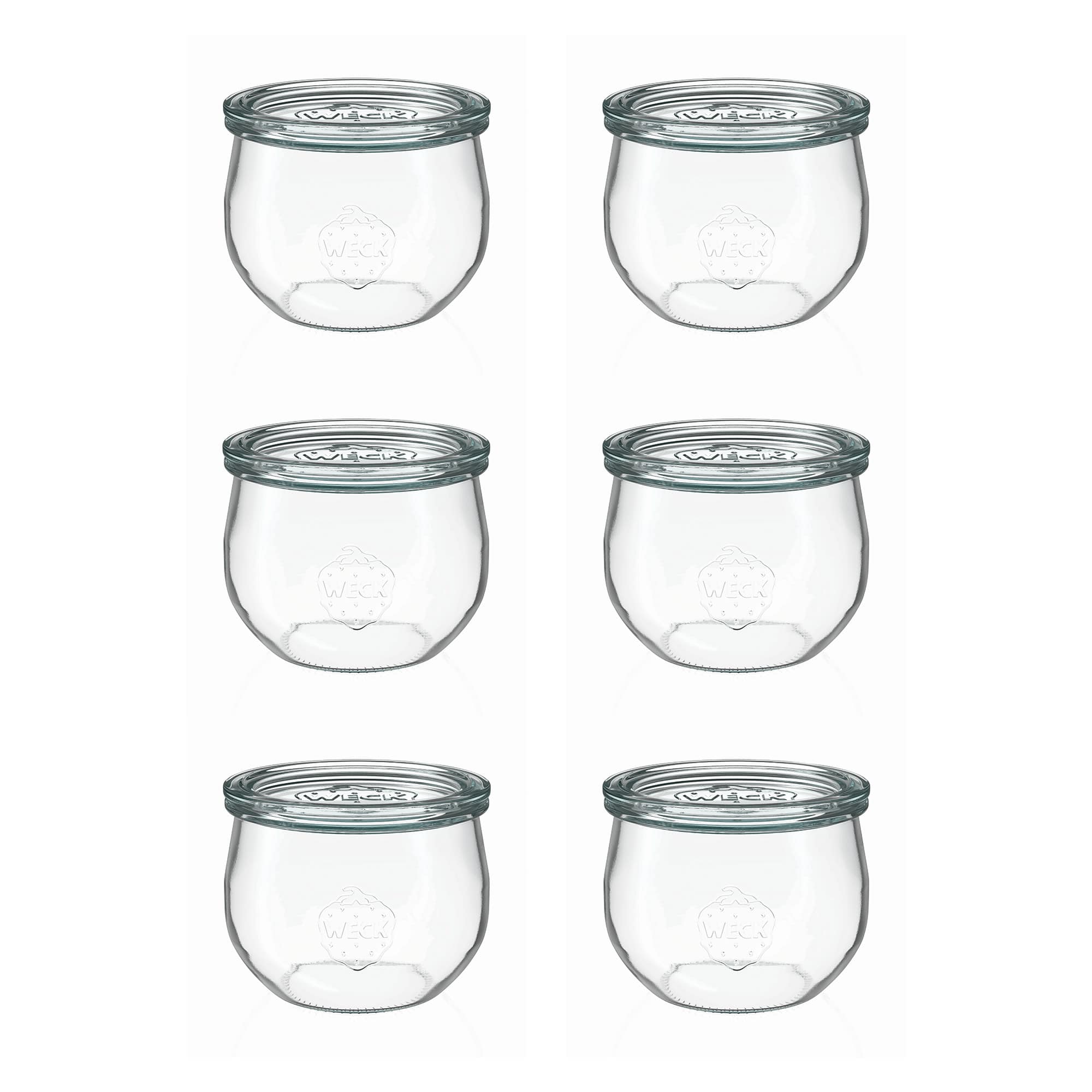 6x 580 ml vaso tipo tulipán WECK con tapa de vidrio RR 100