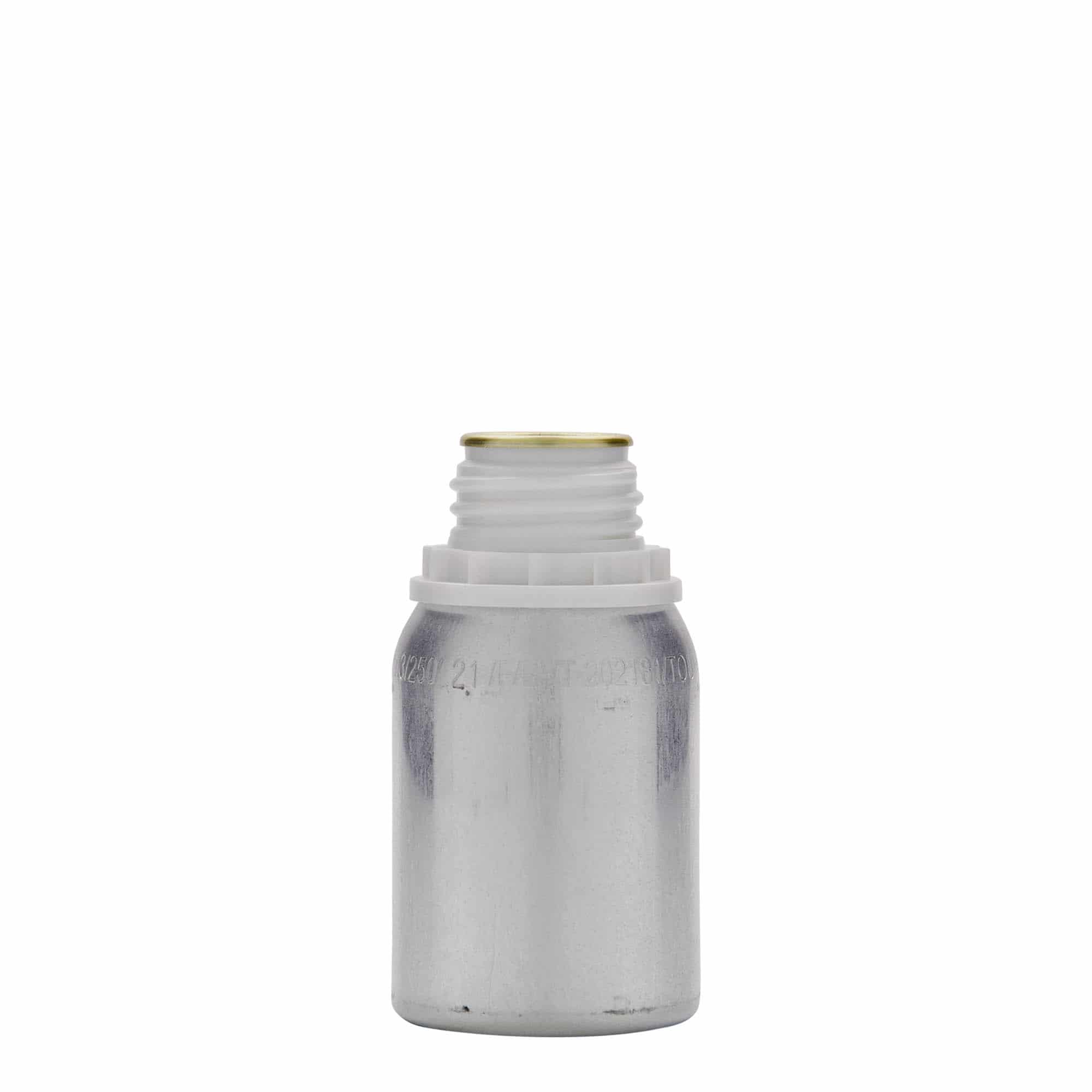 Botella de aluminio de 125 ml, metal, plateado, boca: DIN 32