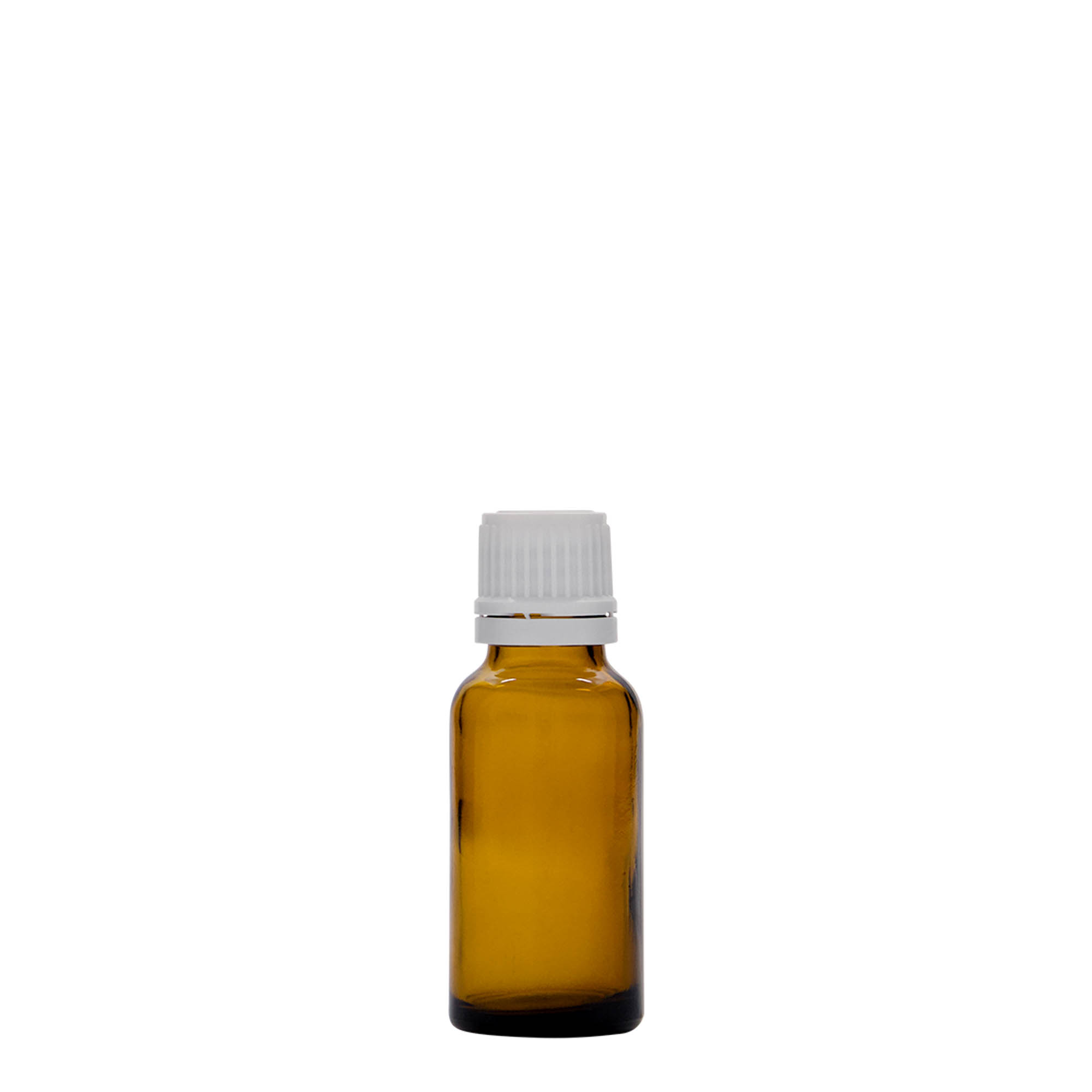 Frasco medicinal de vidrio marrón de 20 ml, boca: DIN 18