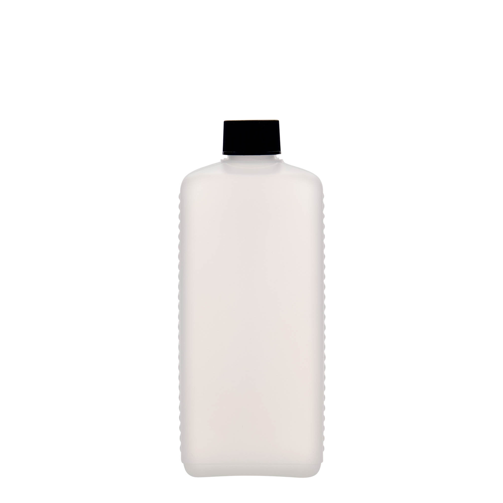Botella de bidón de 500 ml, rectangular, plástico HDPE, natural, boca: DIN 25 EPE Botella de bidón de 500 ml, rectangular, plástico HDPE, natural, boca: DIN 25 EPE