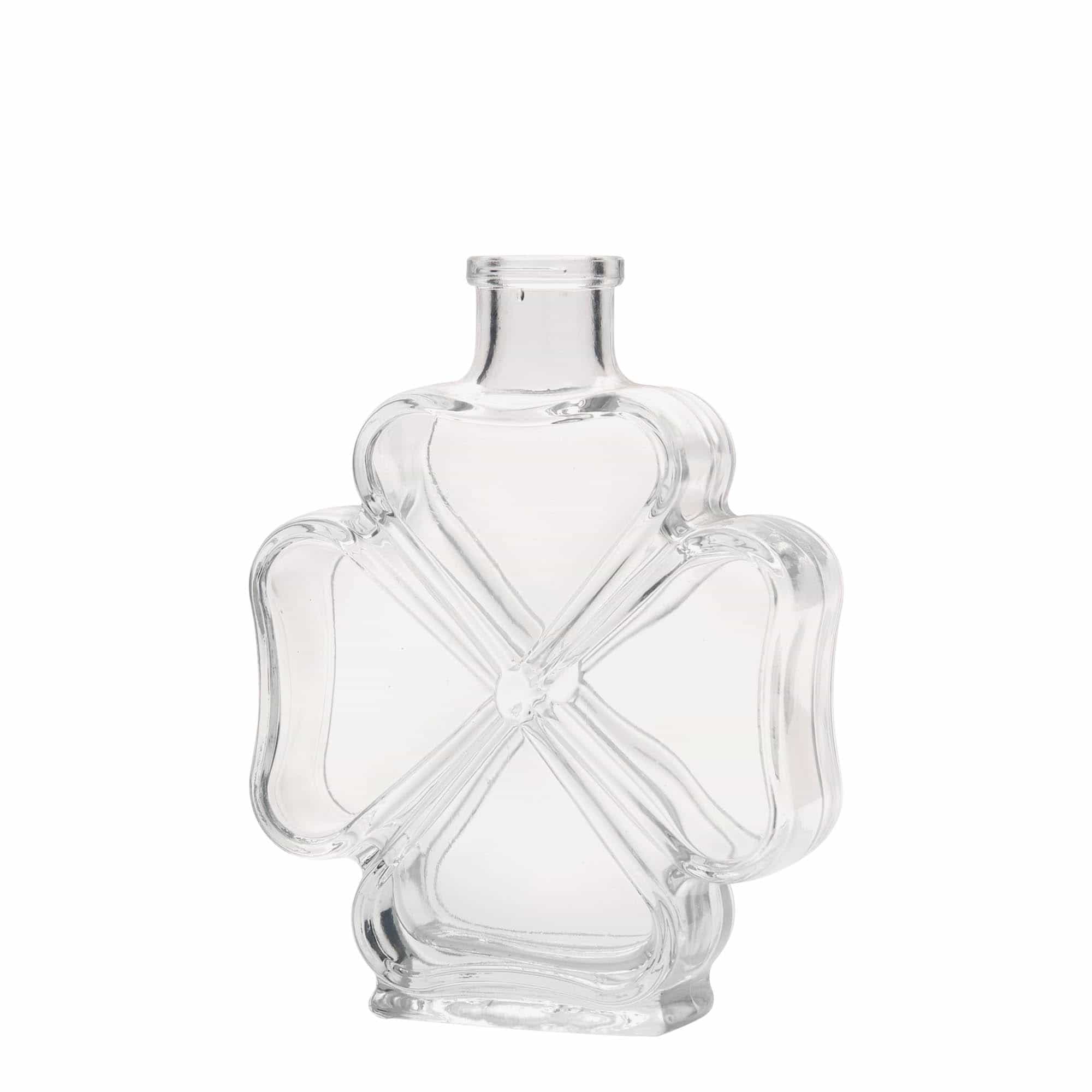 Botella de vidrio 'Kleeblatt' de 200 ml, boca: corcho