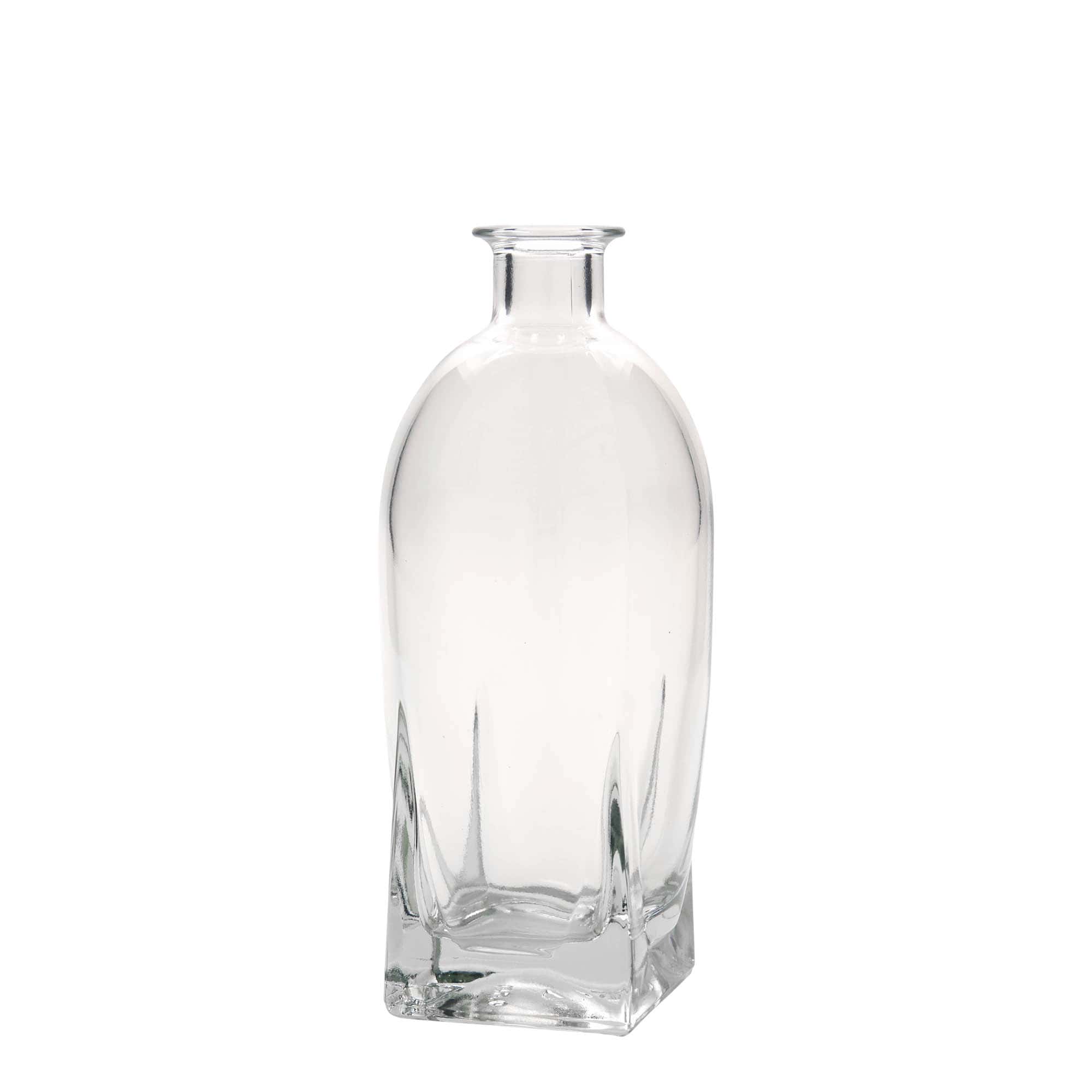 Botella de vidrio de 500 ml 'Zino', cuadrada, boca: corcho Botella de vidrio de 500 ml 'Zino', cuadrada, boca: corcho