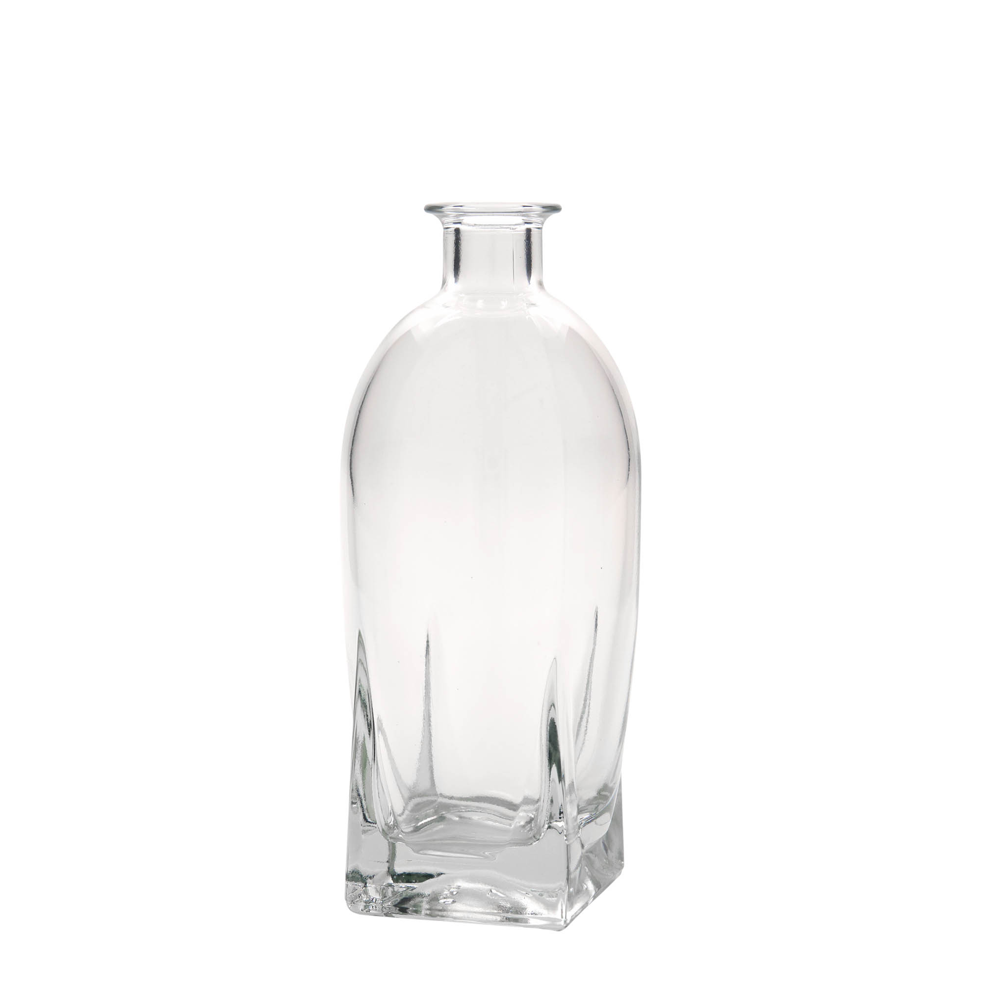 Botella de vidrio de 500 ml «Zino», cuadrada, boca: corcho