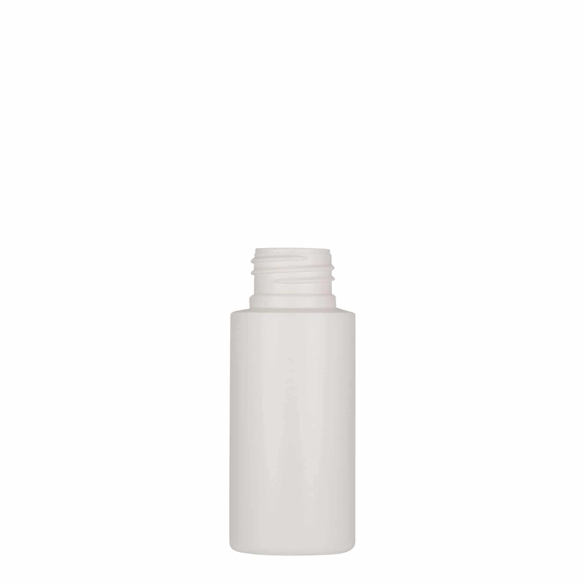 Botella de plástico 'Pipe' de 50 ml, HDPE, blanco, boca: GPI 24/410