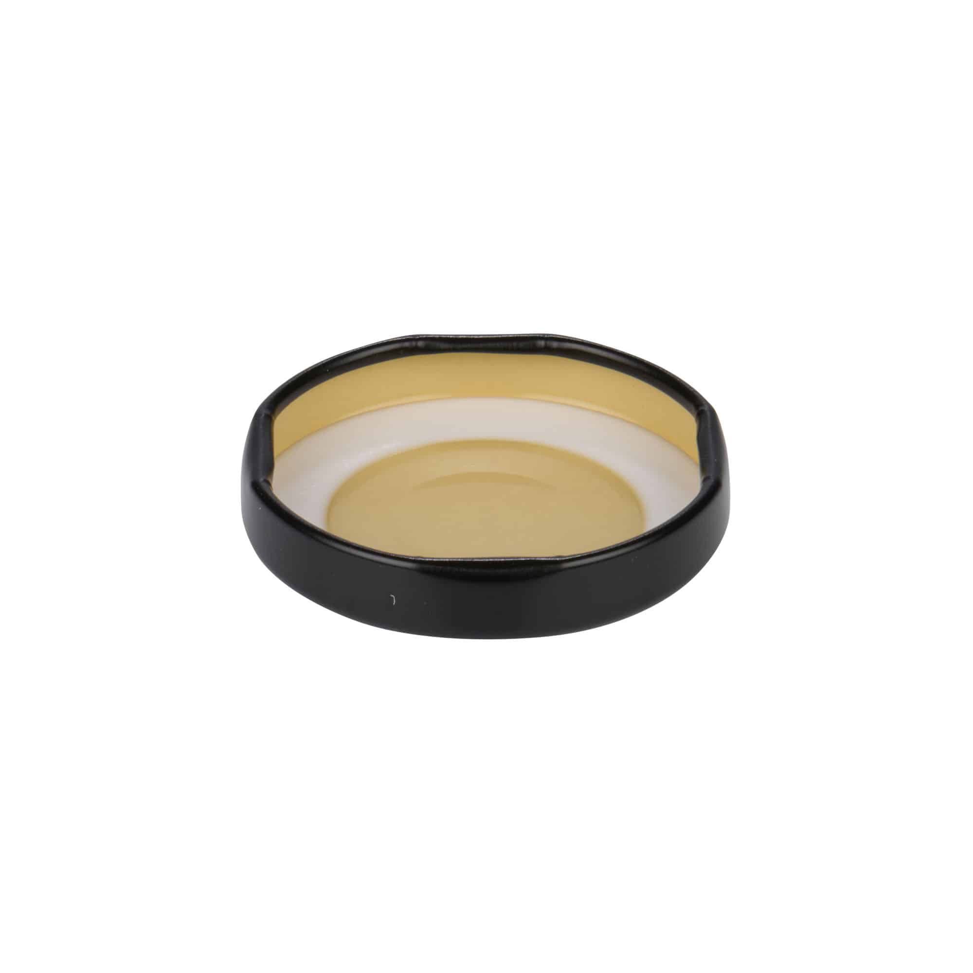 Tapa Twist-Off, hojalata blanca, negra, para abertura: TO 43