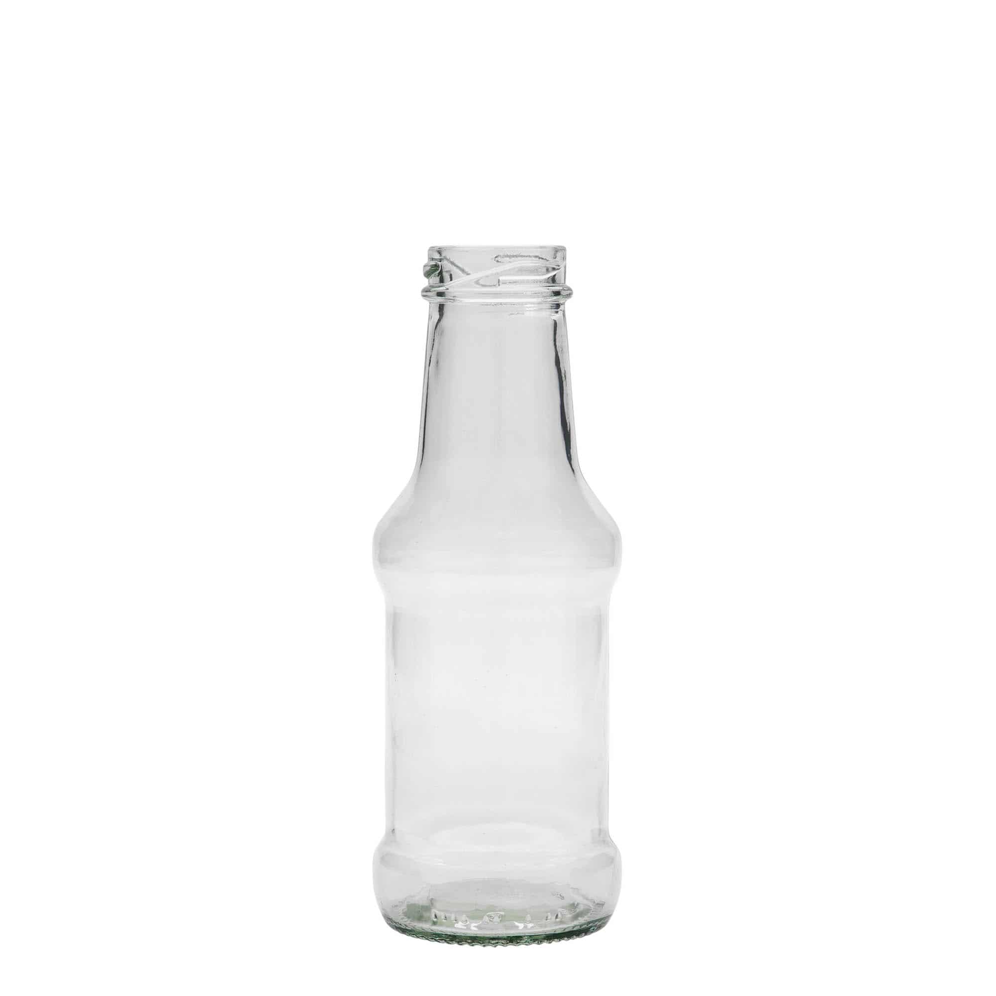Botella para salsa de 250 ml, vidrio, boca: Twist-Off (TO 38) Botella para salsa de 250 ml, vidrio, boca: Twist-Off (TO 38)