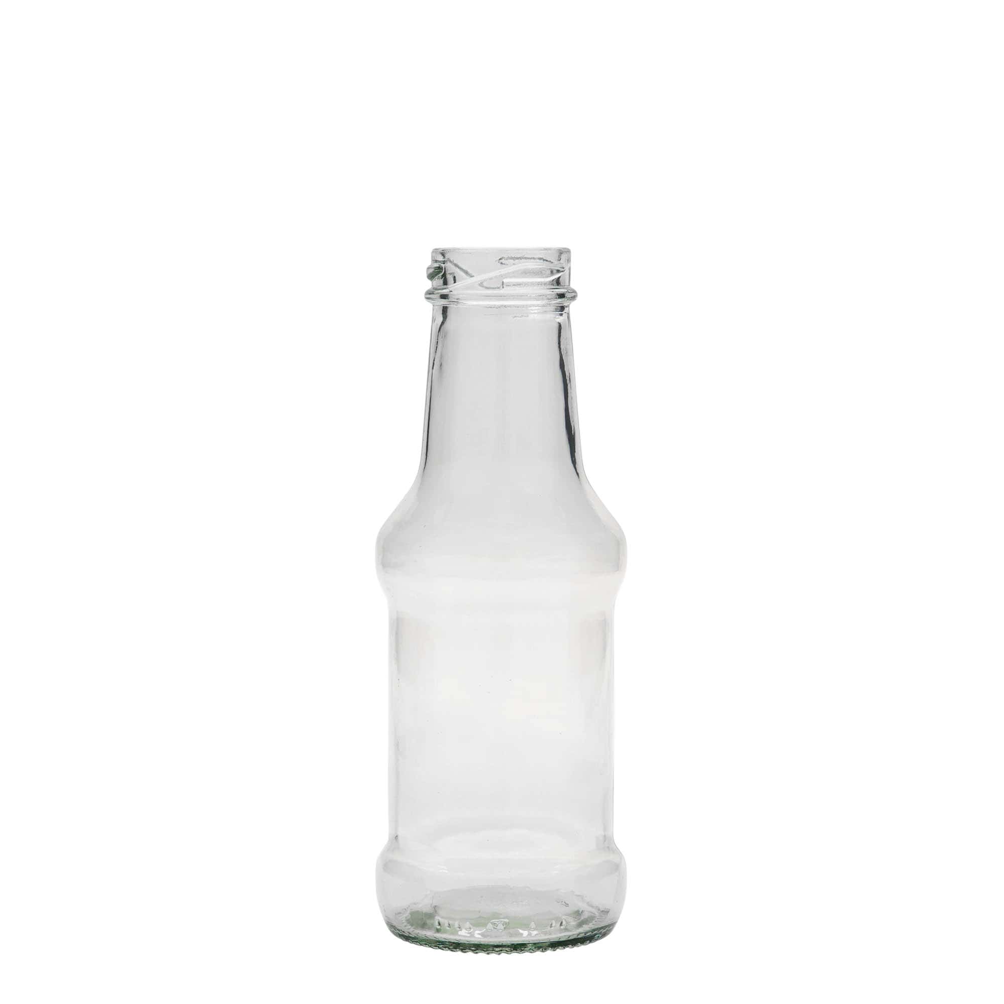 Botella para salsa de 250 ml, vidrio, boca: rosca (TO 38)