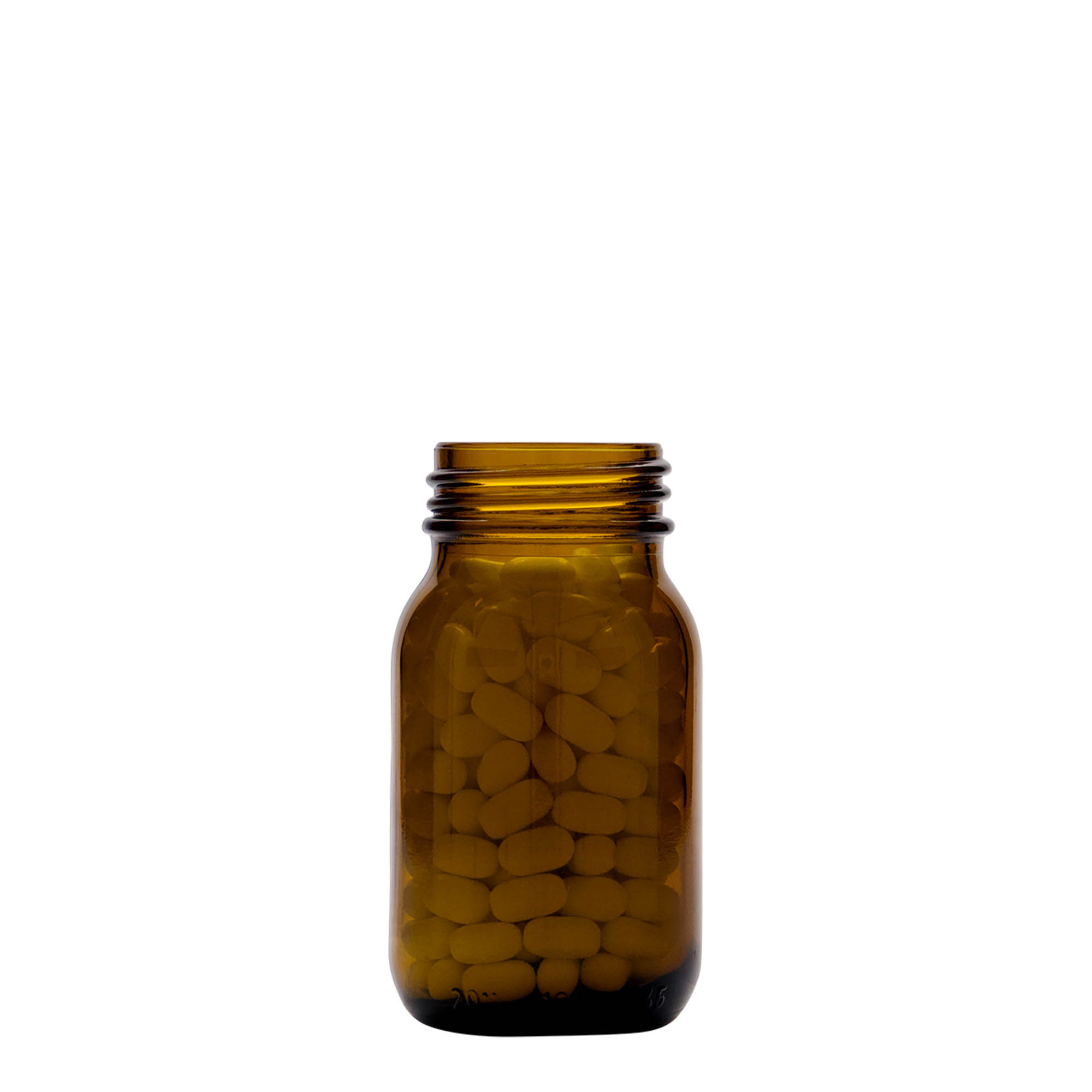 Tarro de boca ancha de 100 ml, marrón, boca: DIN 40
