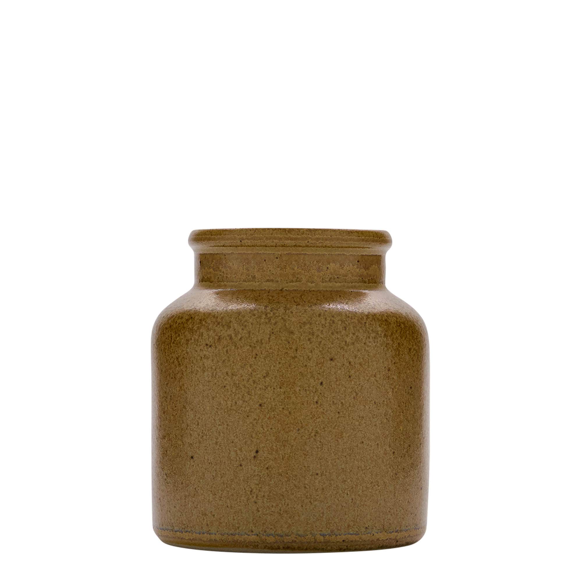 270 ml maceta de gres, cerámica, marrón cristal, boca: tapa de solapa