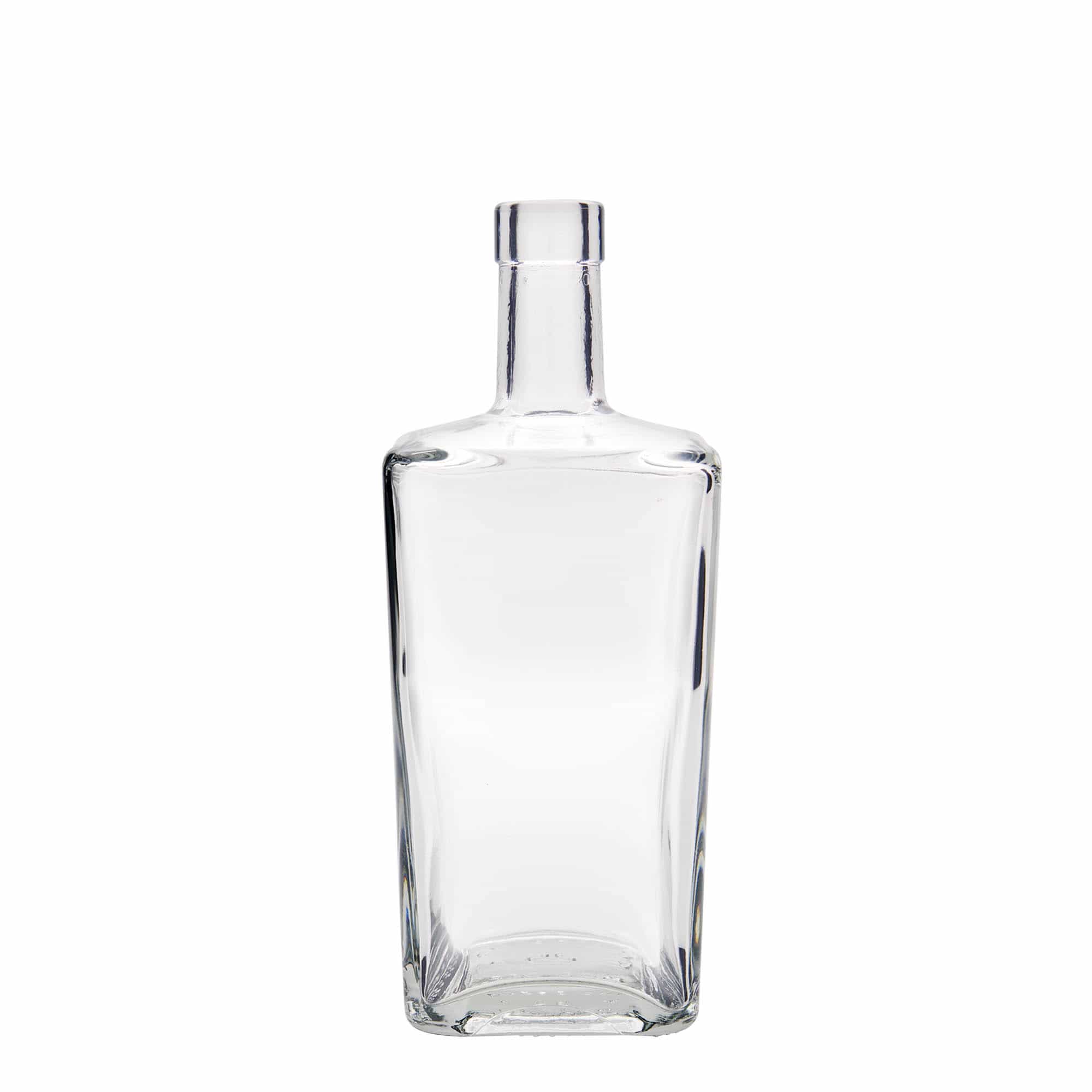 Botella de vidrio de 700 ml 'Noel', cuadrada, boca: corcho