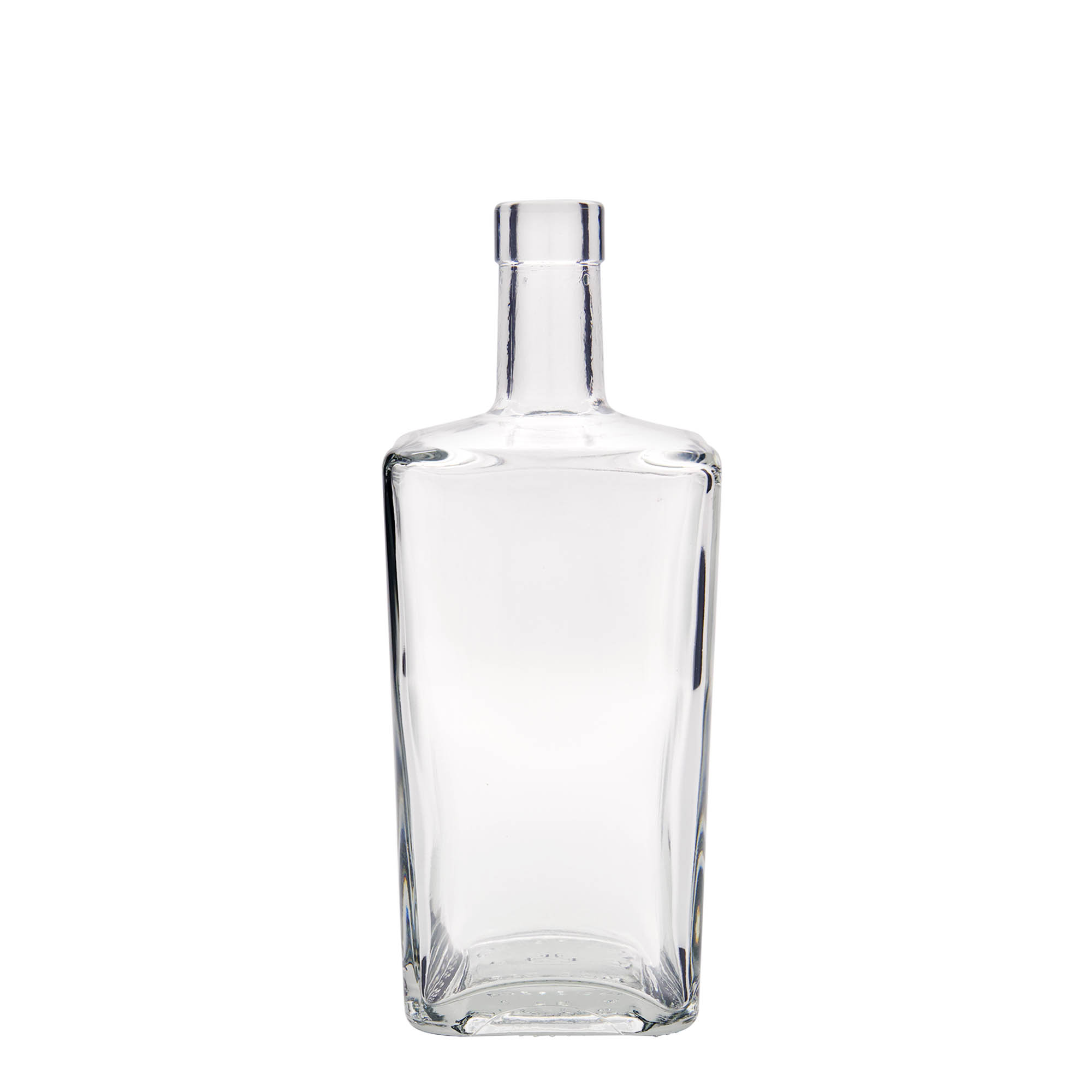 Botella de vidrio de 700 ml 'Noel', cuadrada, boca: corcho