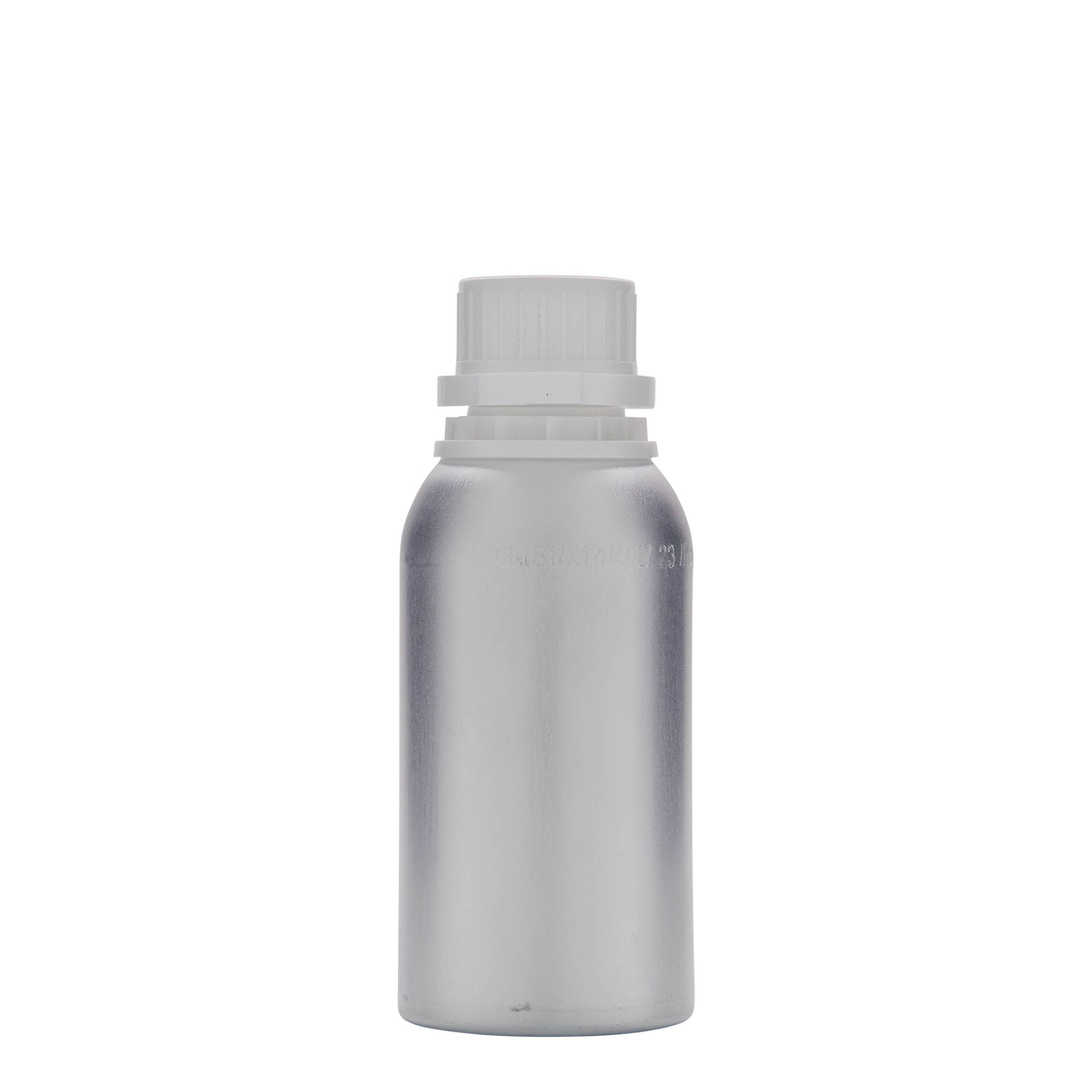 275 ml botella de aluminio, metal, plateado, boca: DIN 32