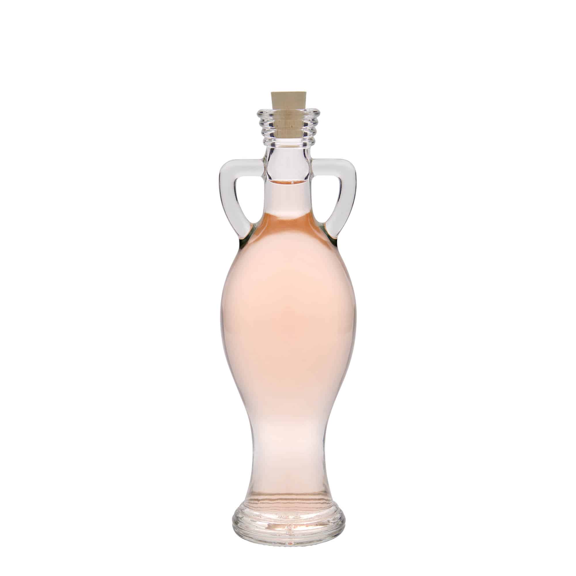 Botella de vidrio 'Amphore' de 200 ml, boca: corcho