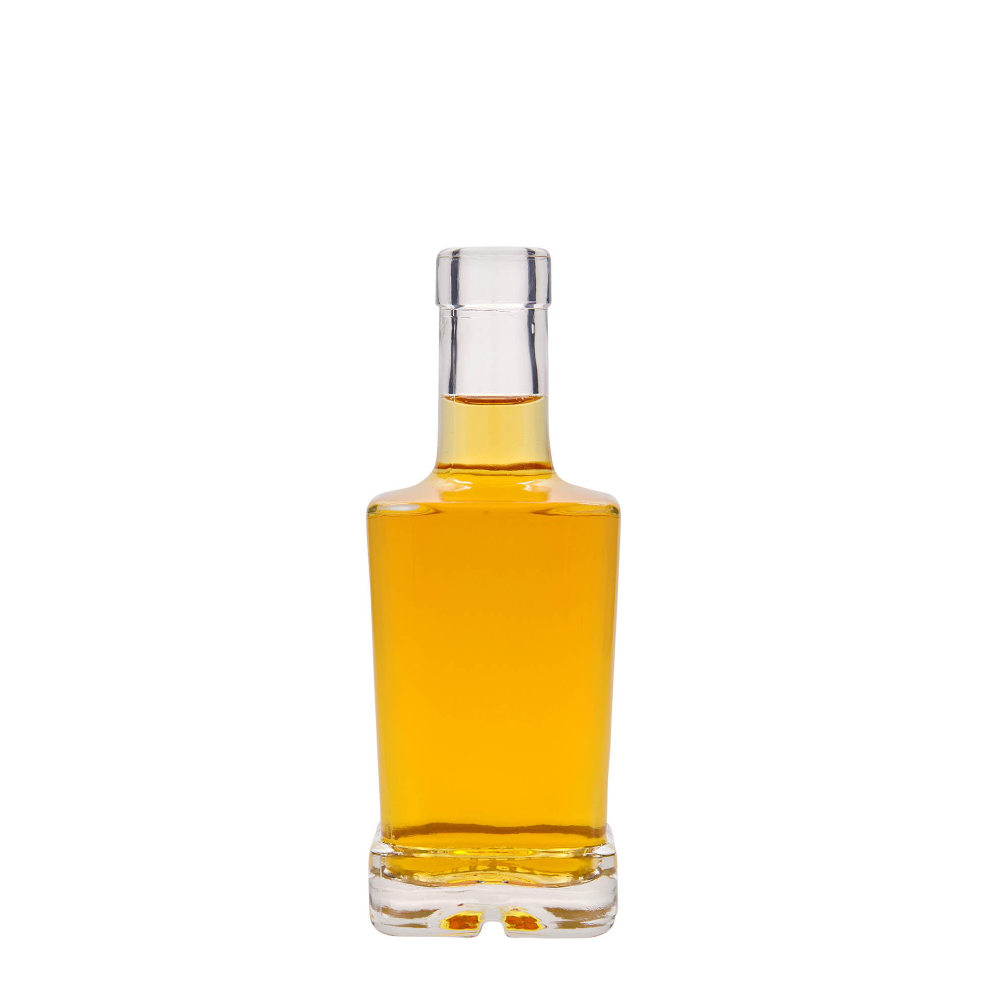 Botella de vidrio de 250 ml 'Rene', cuadrada, boca: corcho