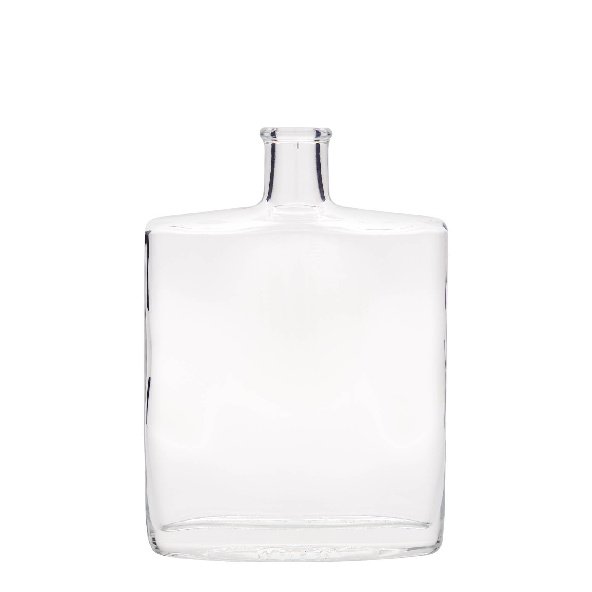Botella de vidrio de 500 ml 'Zorbas', ovalada, boca: corcho