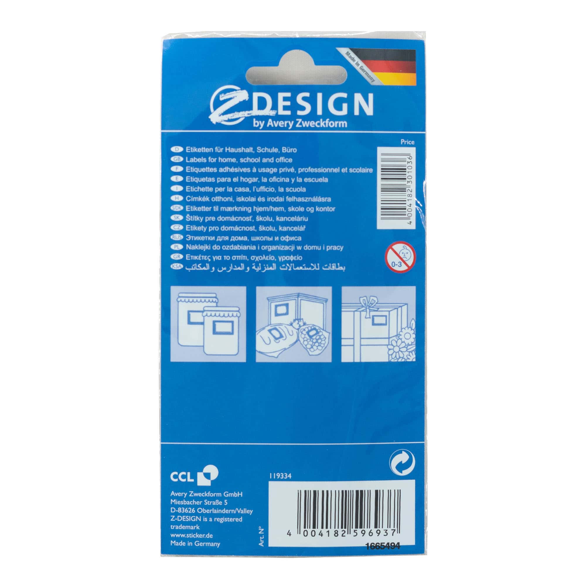 Zweckform Etiquetas 'Marco de Frutas', rectangulares, papel, multicolor