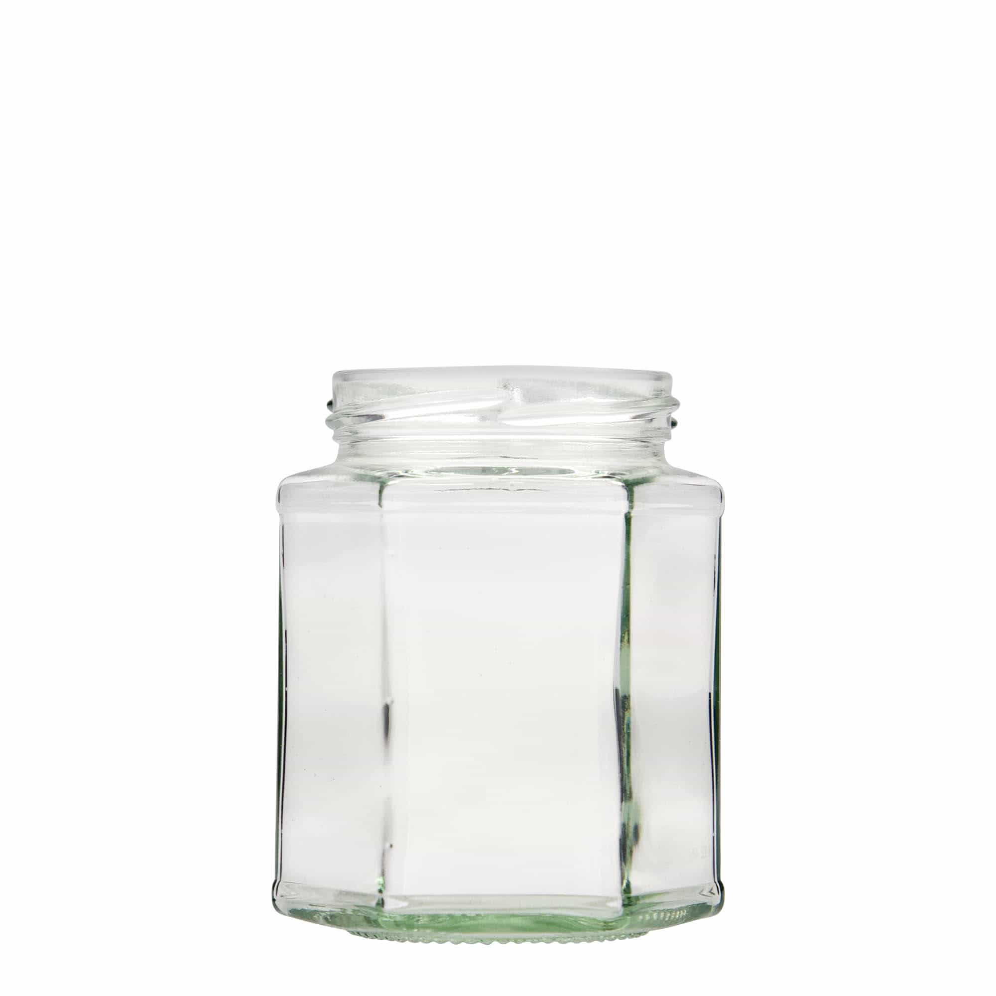 Tarro hexagonal de 324 ml, boca: Twist-Off (TO 66) Tarro hexagonal de 324 ml, boca: Twist-Off (TO 66)