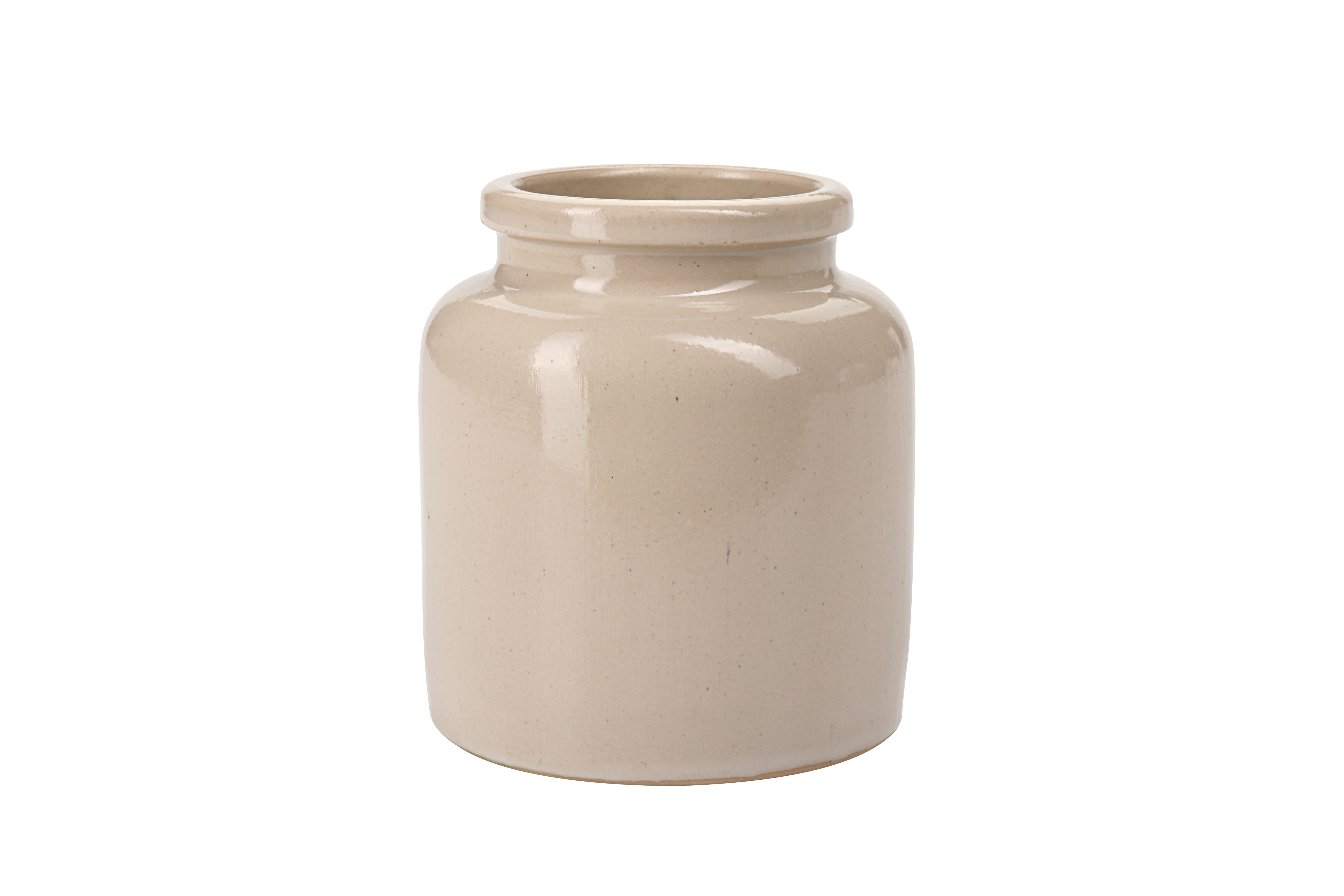 270 ml tarro de gres, cerámica, beige, boca: tapa encajada
