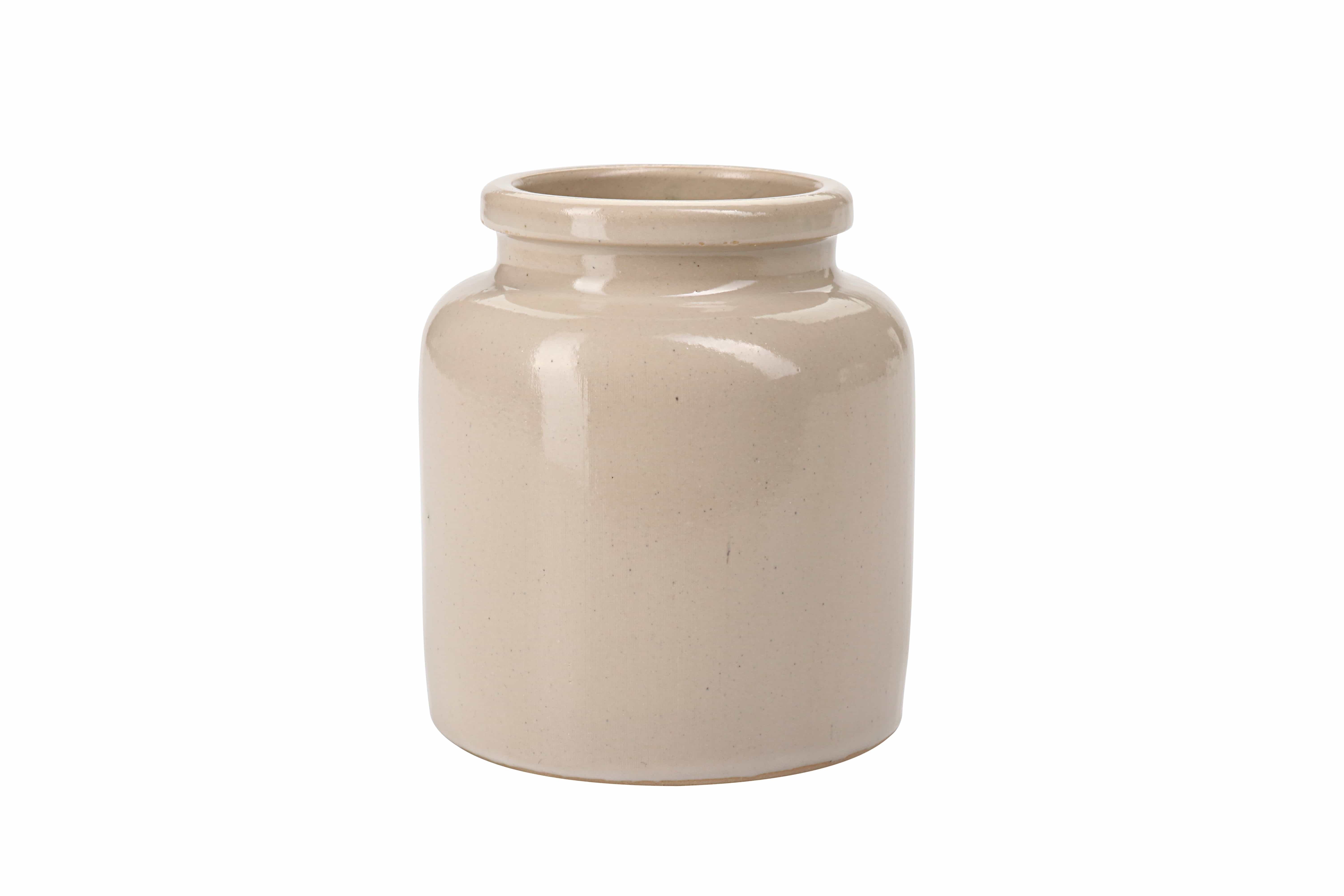 270 ml tarro de gres, cerámica, beige, boca: tapa encajada