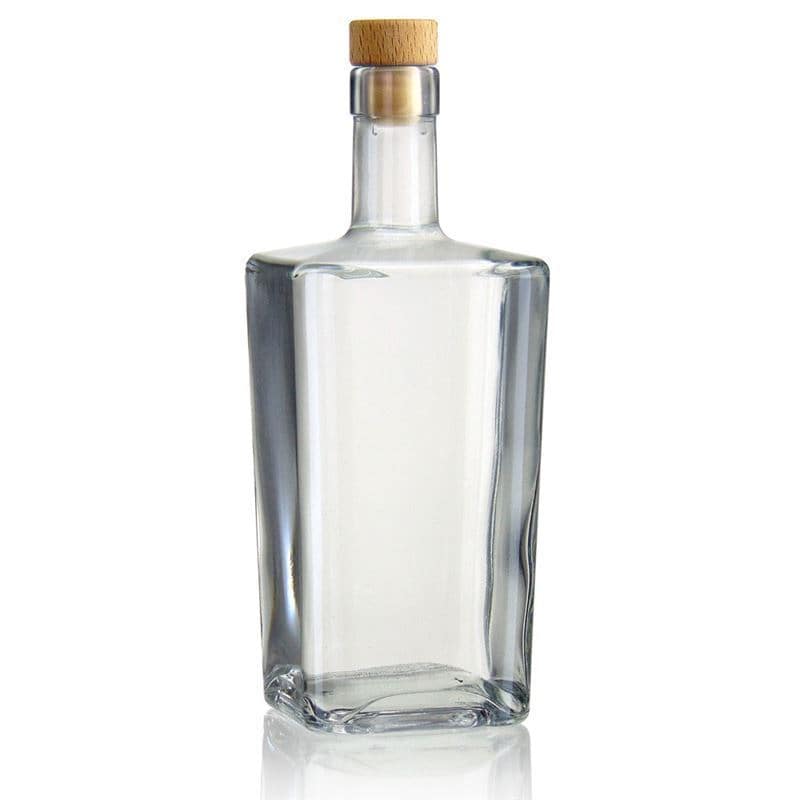 Botella de vidrio 'Noel' de 500 ml, cuadrada, boca: corcho