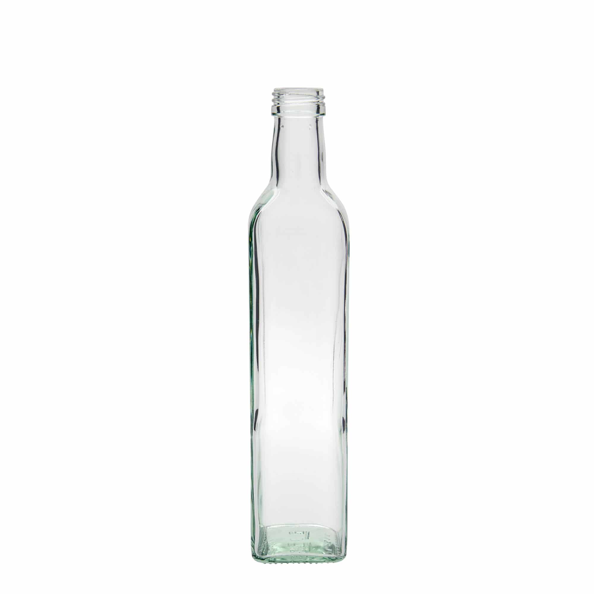 Botella de vidrio 'Marasca' de 500 ml, cuadrada, boca: PP 31,5 Botella de vidrio 'Marasca' de 500 ml, cuadrada, boca: PP 31,5