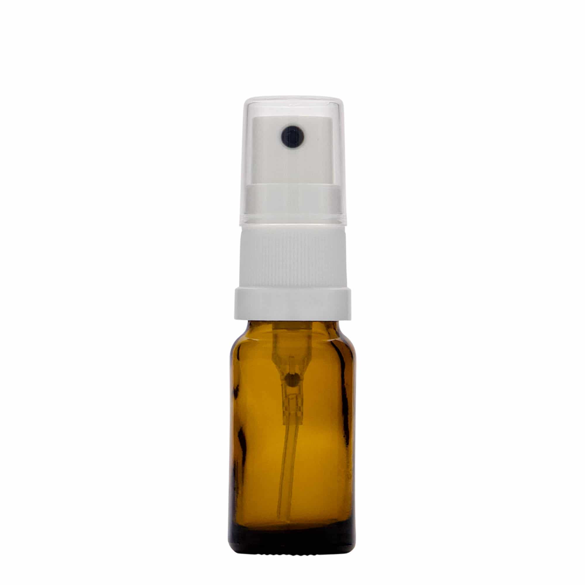 10 ml botella de spray medicina, vidrio, marrón, boca: DIN 18