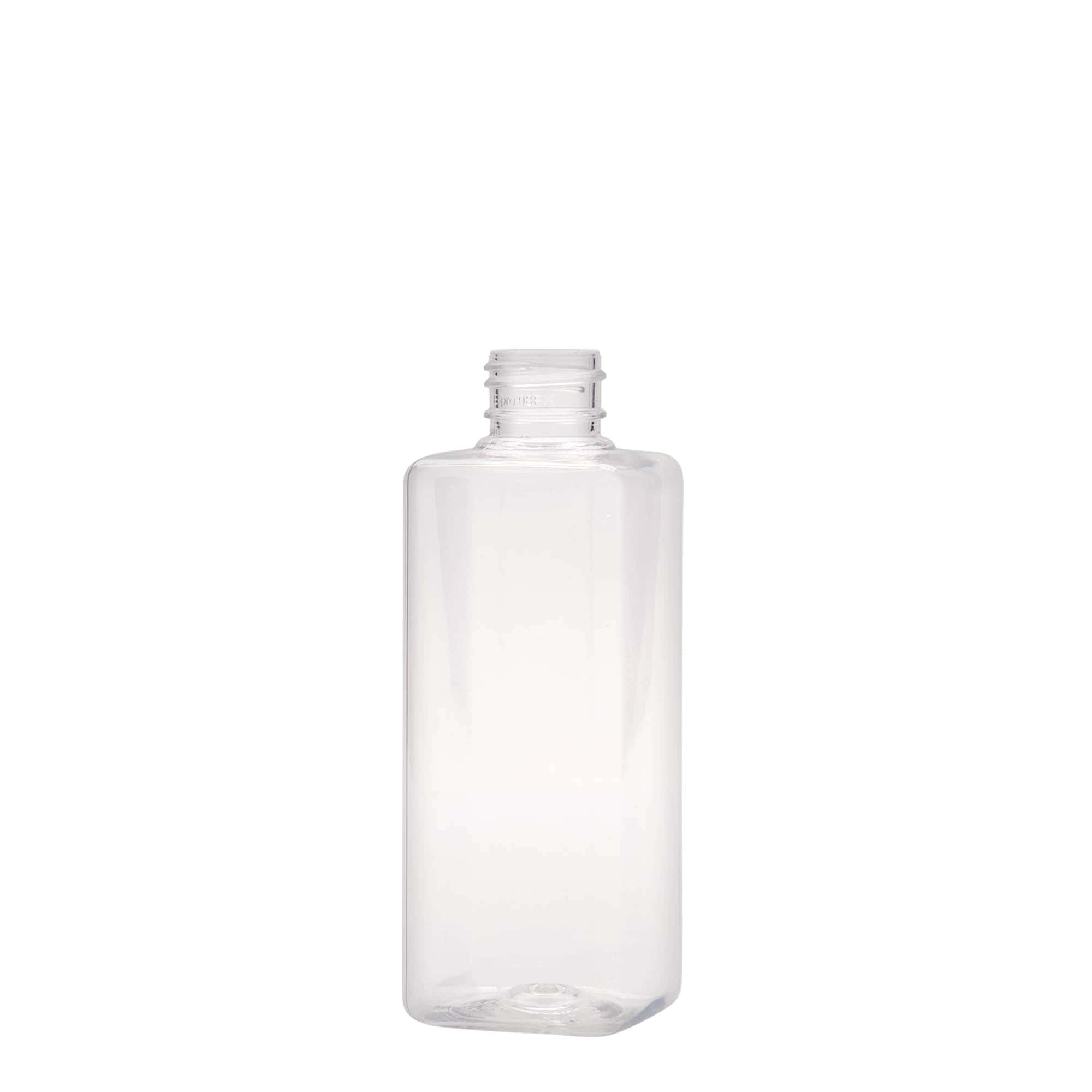 Botella PET de 200 ml «Karl», cuadrada, plástico, boca: 24/410