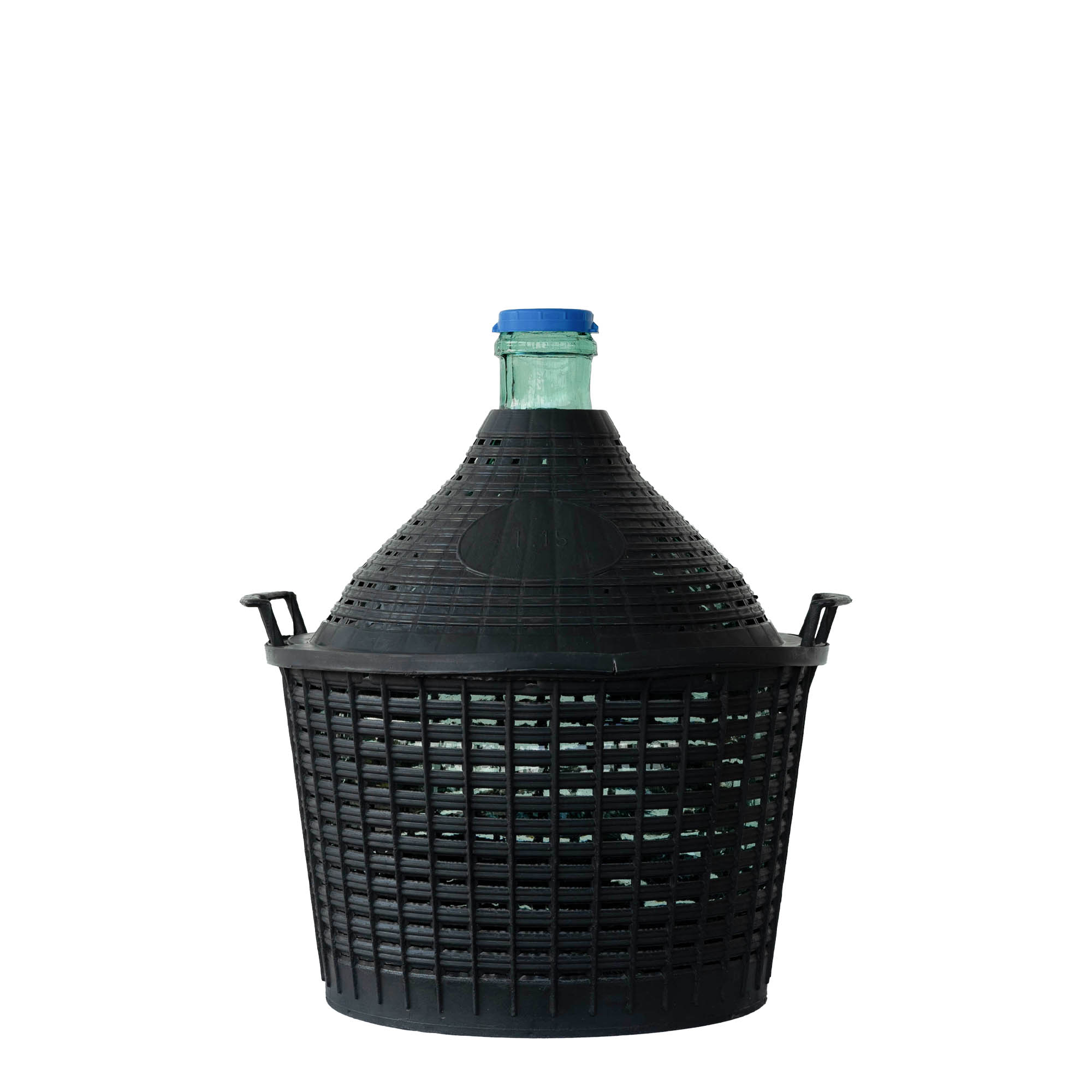 Botella de balón de 15 l, cuello estrecho, vidrio, boca: tapa de solapa Botella de balón de 15 l, cuello estrecho, vidrio, boca: tapa de solapa