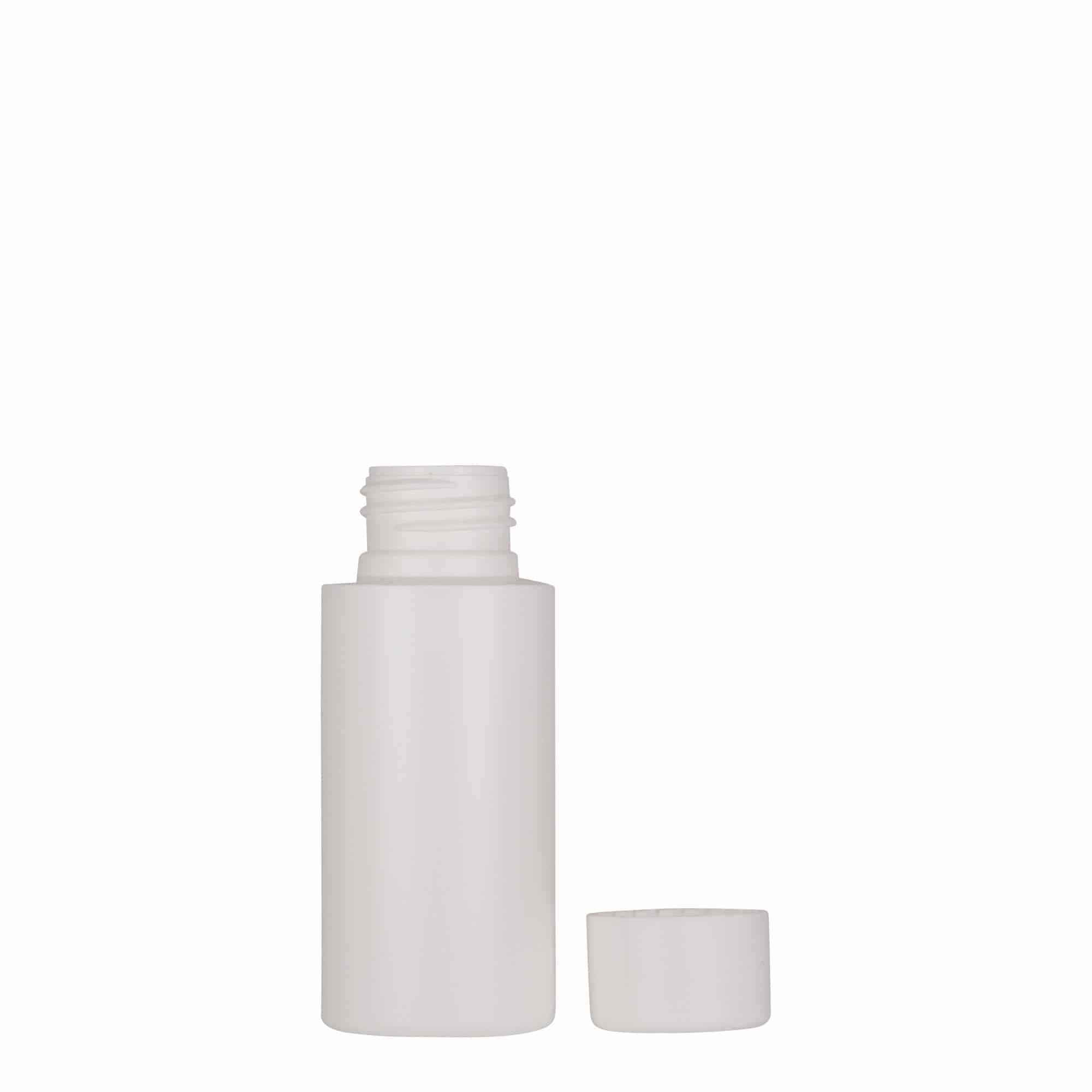 Botella de plástico 'Pipe' de 50 ml, Green HDPE, blanco, boca: GPI 24/410