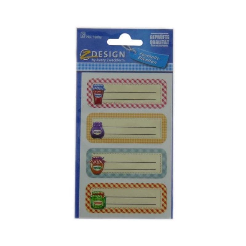 Zweckform Etiquetas «Tarros de mermelada», rectangulares, papel, multicolor