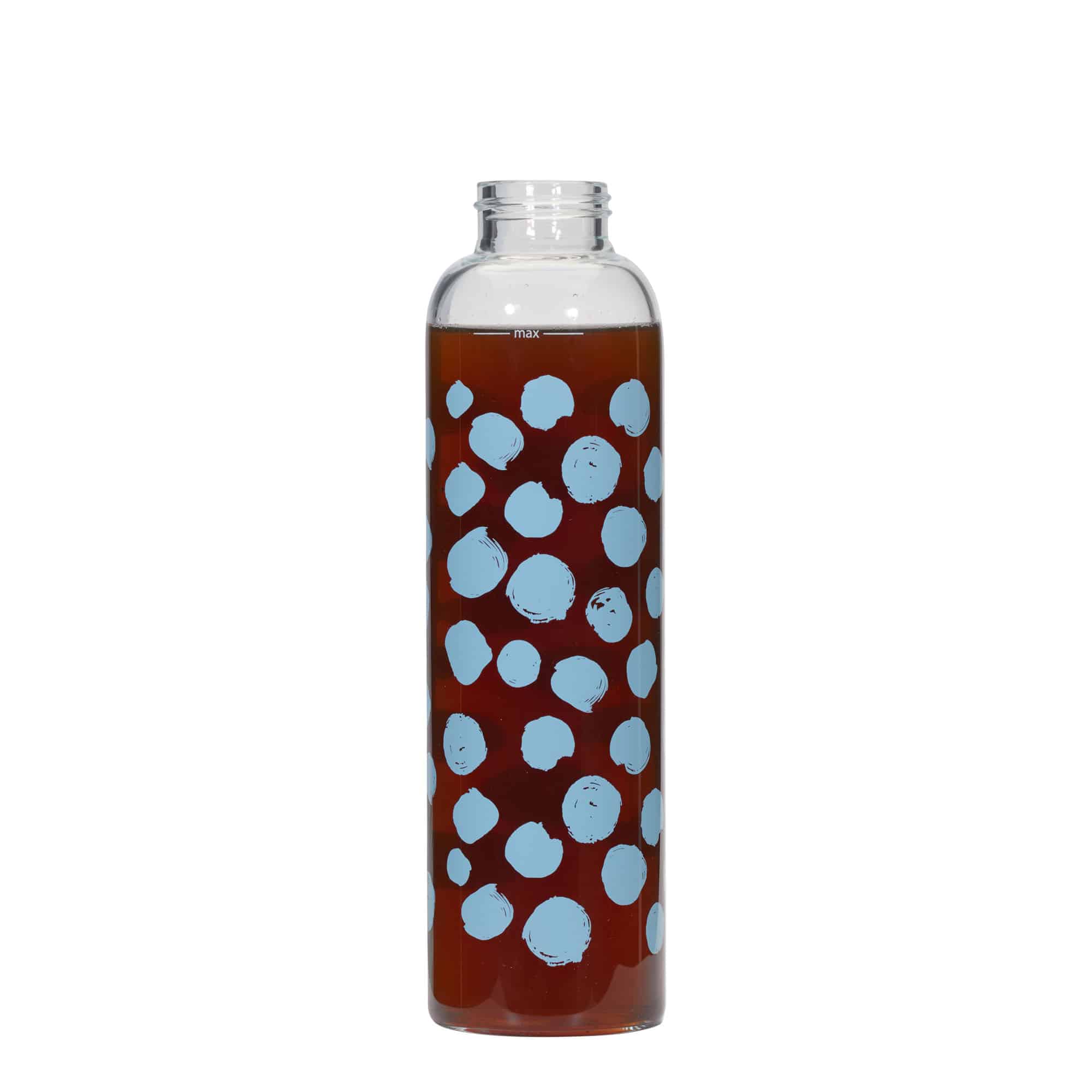 Botella de agua 'Perseus' de 500 ml, motivo: puntos azules, boca: tapón de rosca