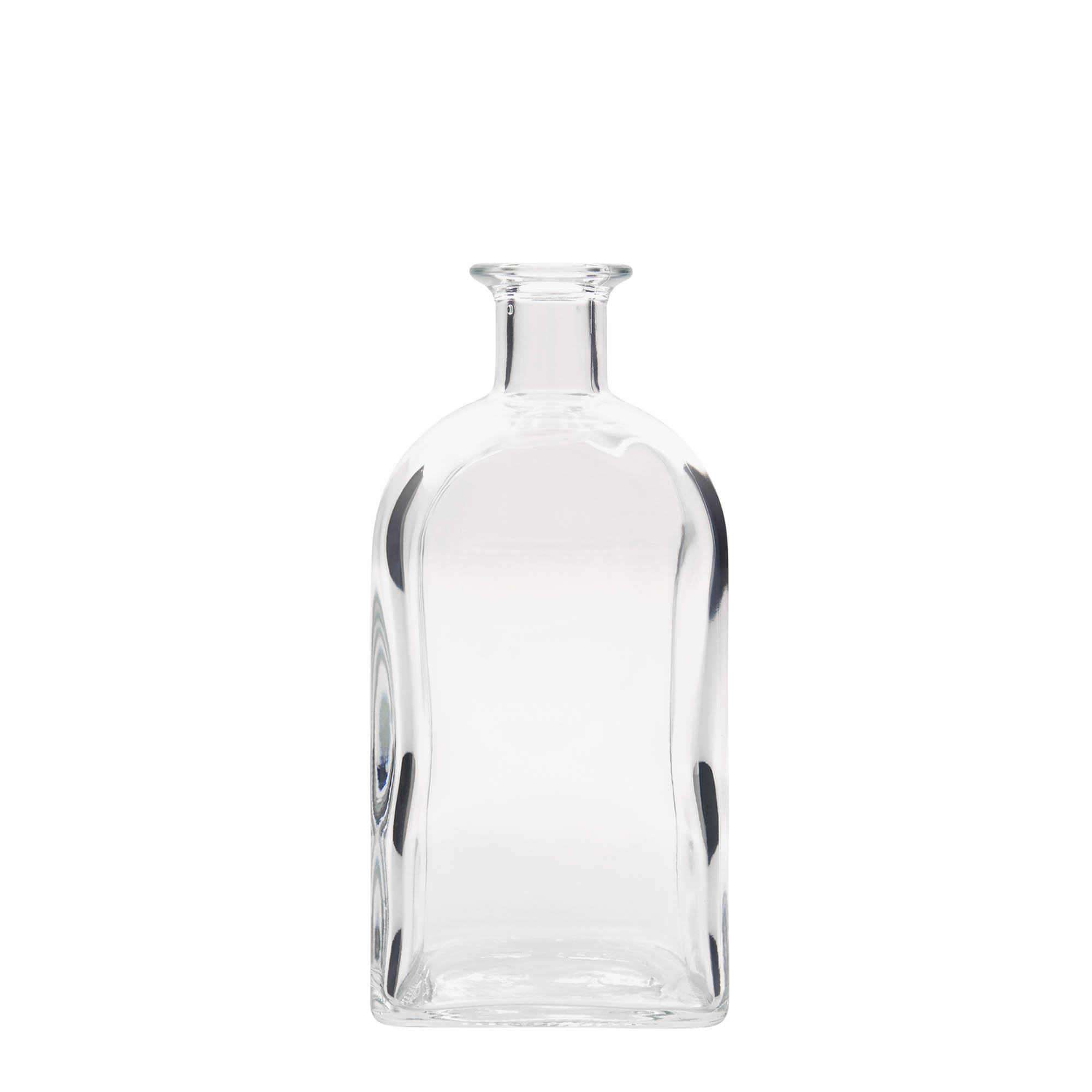 Botella de vidrio de 700 ml, Apotheker Carré, cuadrada, boca: corcho