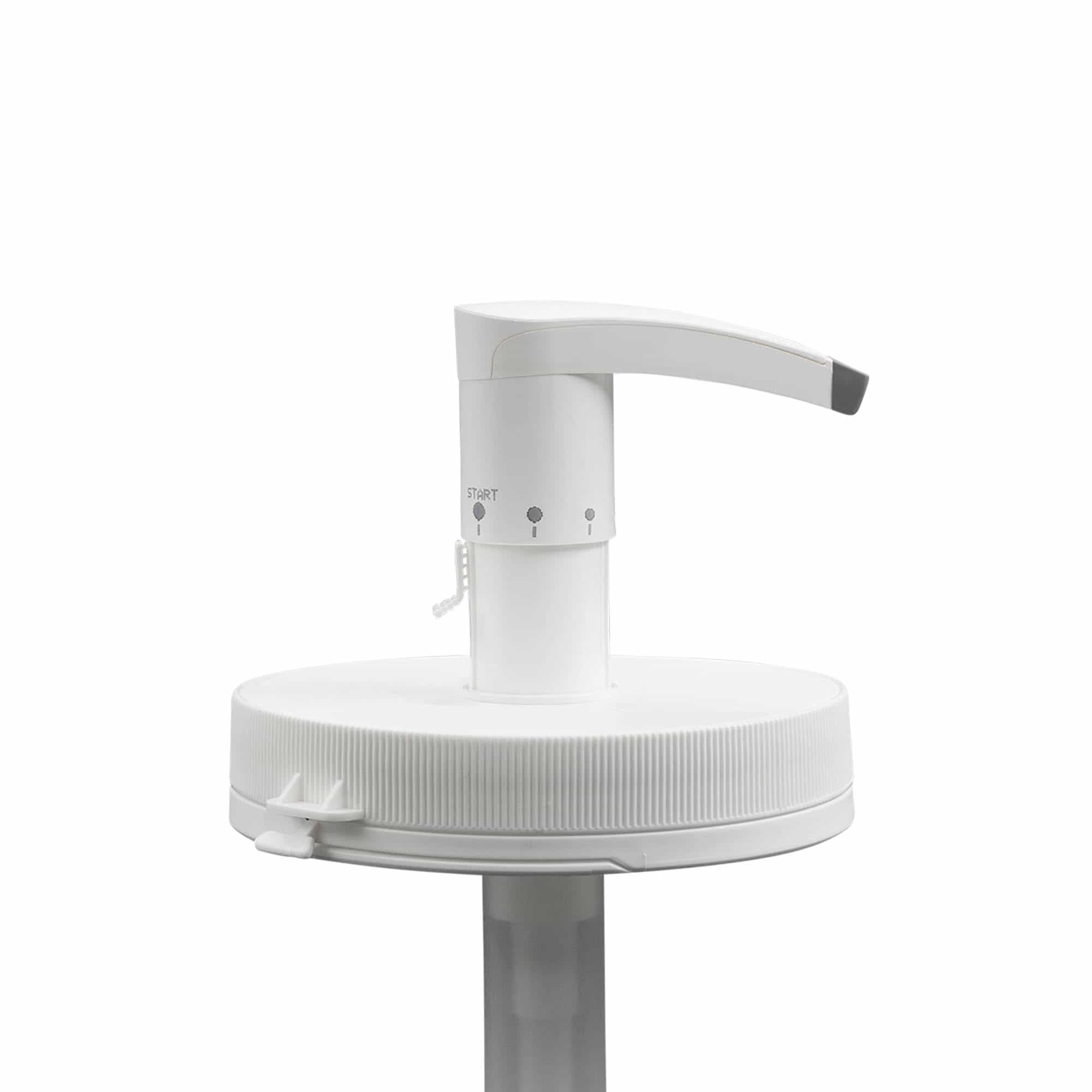 Bomba dispensadora para 1.240 ml 'Securibox', plástico PE, blanca, para boca: cierre de rosca