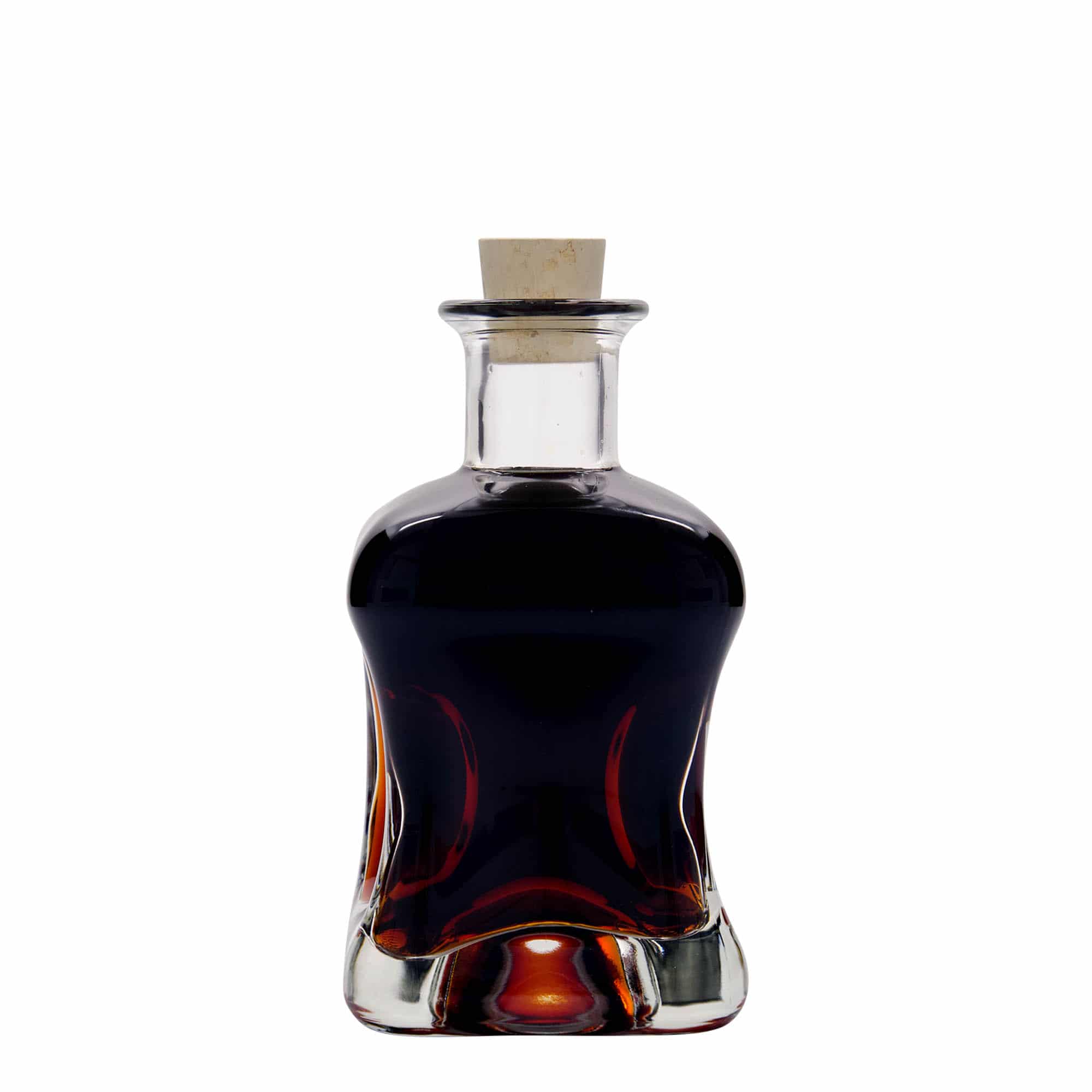 Botella de vidrio 'Dublin' de 350 ml, cuadrada, boca: corcho