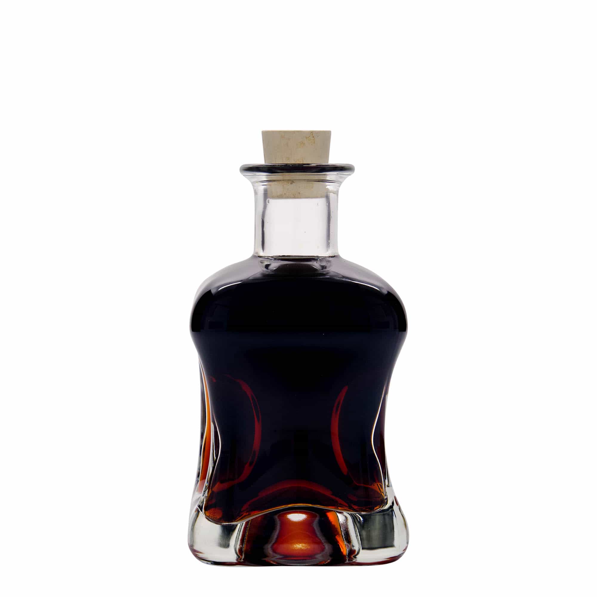 Botella de vidrio de 350 ml 'Dublin', cuadrada, boca: corcho