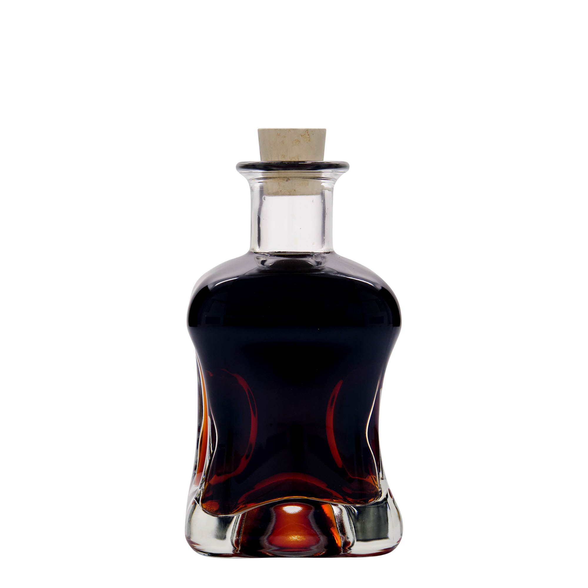 Botella de vidrio de 350 ml 'Dublin', cuadrada, boca: corcho